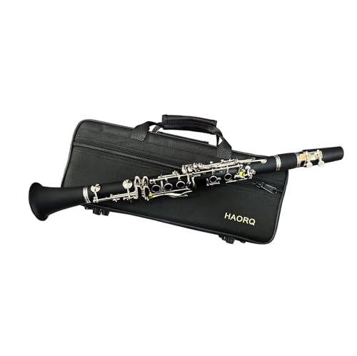 Profession Clarinet Eb Keys Bakelite Nickel Plated Wind instrument with Screwdriver Soft Cleaning Cloth Mouthpiece Reed and Cap