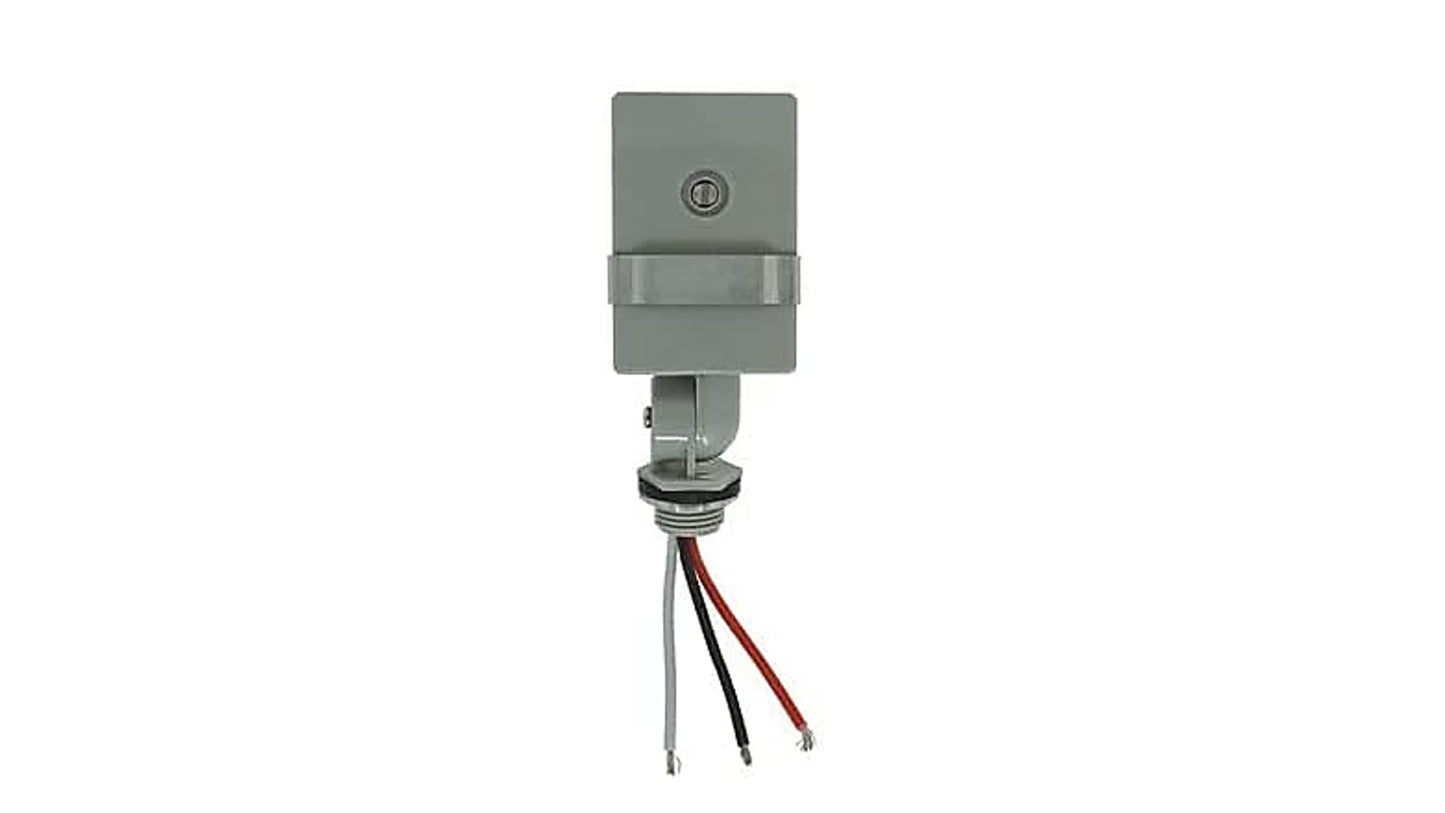 Woods 59411WD Outdoor Hardwired Stem and Swivel Light Control with Photocell; Compatible with Most Types of Bulbs; Swivel Mount