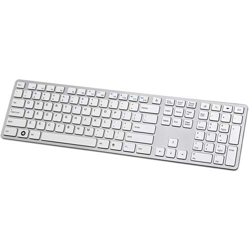 I-ROCKS KR-6402-WH Aluminum X-Slim Keyboard with 2 USB Ports - White