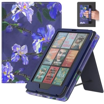 Lainergie Ebook Case with Stand and Hand Strap,Incompatible Alcatel TCL, Flower