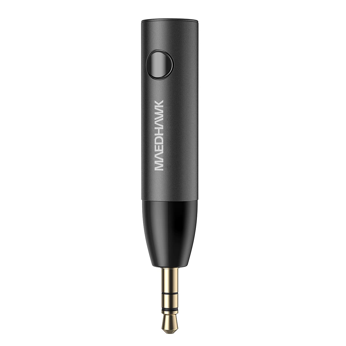 MaedHawk Bluetooth 5.0 Aux Adapter for Car, Noise Cancelling, Metal, Black, Model MG-BTR005, Hands-Free Calls, Music Streaming