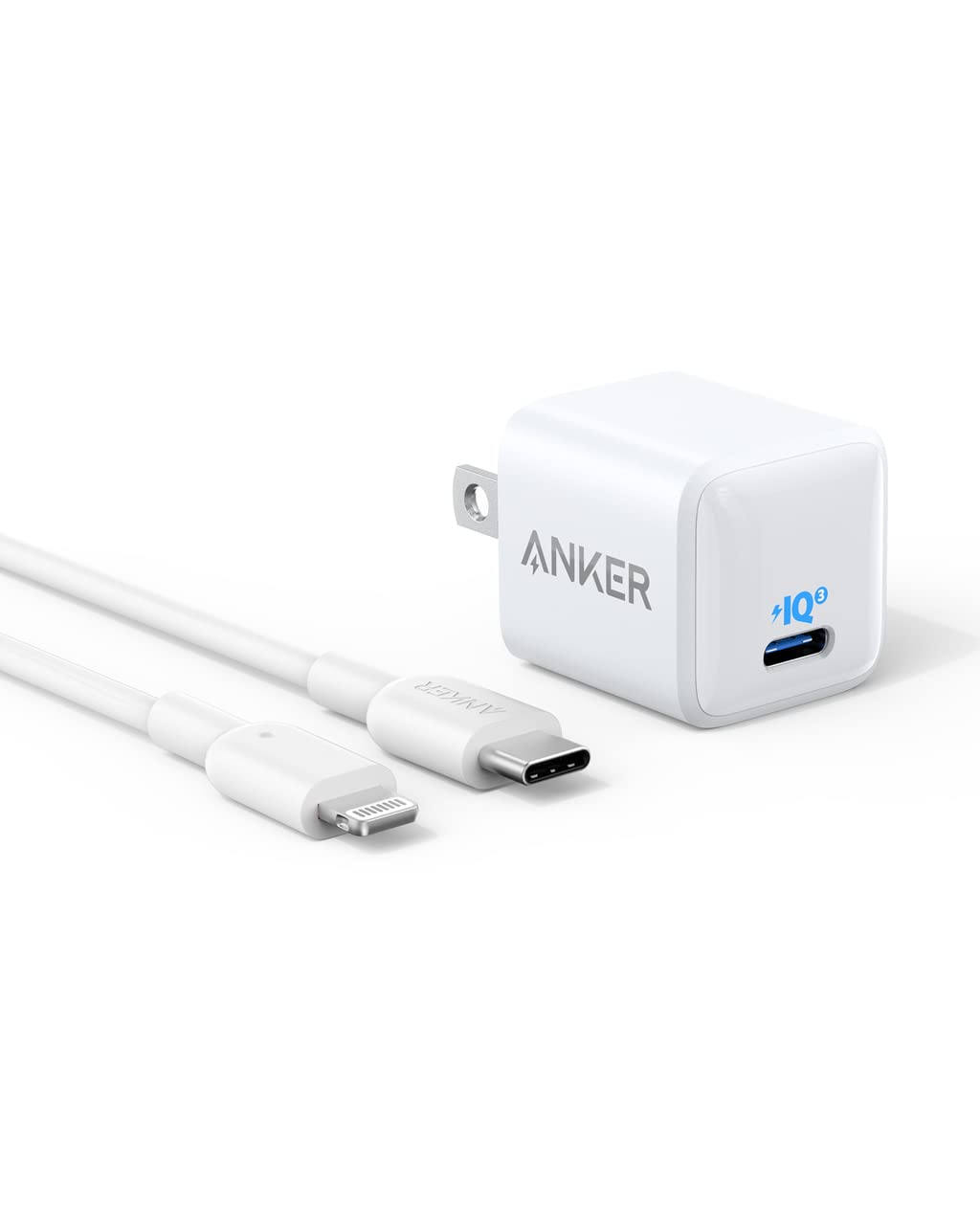 Anker USB C Charger Block 20W, 511 Charger ( Nano ), PIQ 3.0 Durable Compact Fast Charger with 6feet USB C to Lightning Cable (M