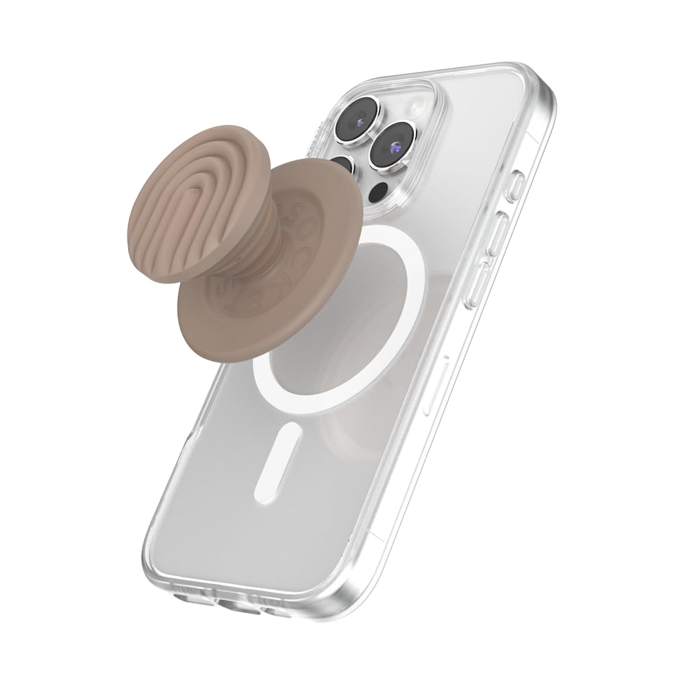PopSockets Phone Grip for MagSafe, Magnetic Holder, Phone Stand, Brown - Latte