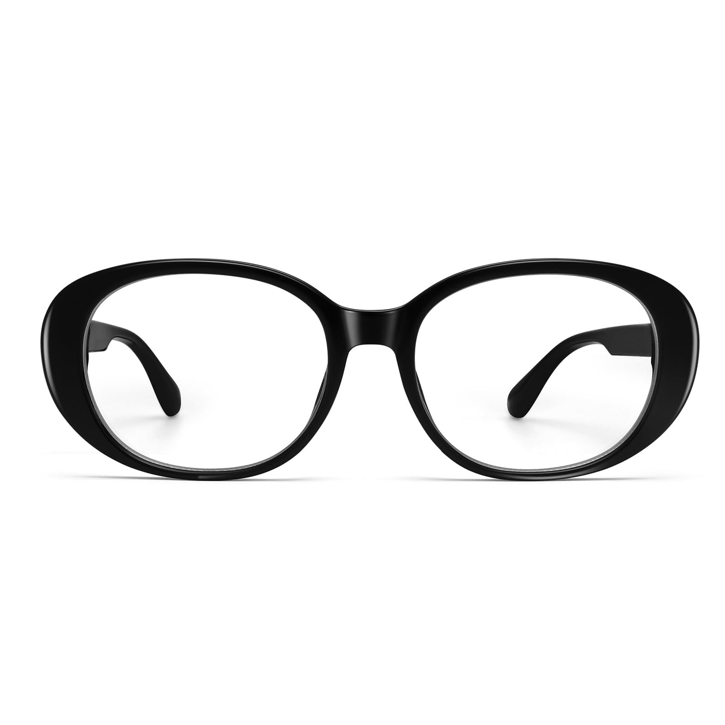 Dollger Retro Oversized Oval Blue Light Blocking Glasses for Women Men, Black Cute Stylish 90s Glasses Y2k Eyewear Frame For Com