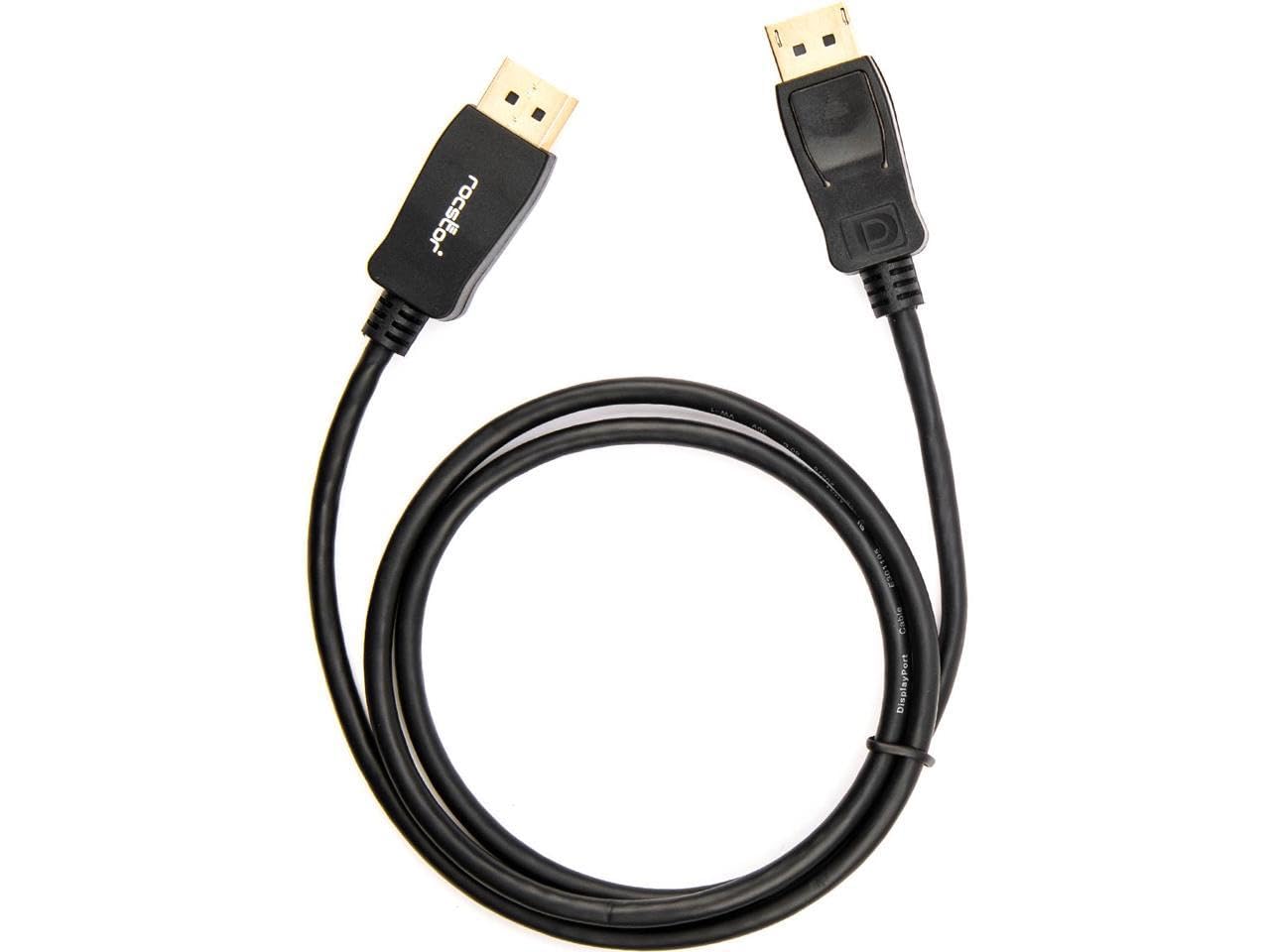 Rocstor Premium 3ft / 1m DisplayPort 1.2 Cable M/M - DisplayPort 4k - DisplayPort Male Digital Audio/Video - 3ft - Black- DP TO