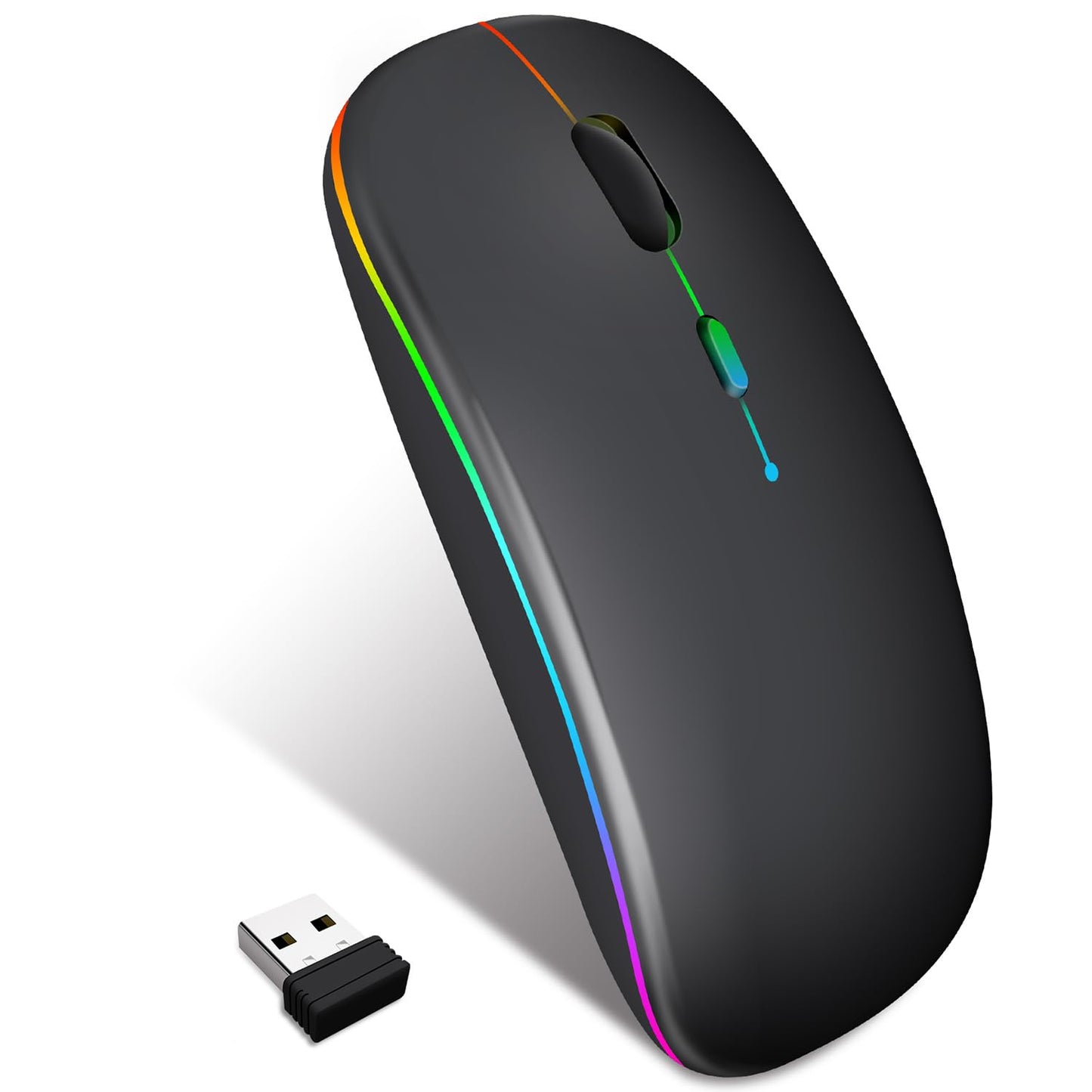 Neises Wireless Mouse for Computer Laptop,Bluetooth Mouse for Apple MacBook,Dual Mode BT 5.0+ 2.4GHz USB Mice