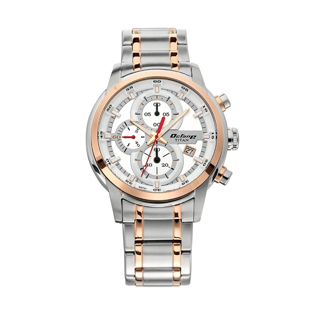 Titan Octane Chronograph Silver Dial MenS Watch-90086Km02