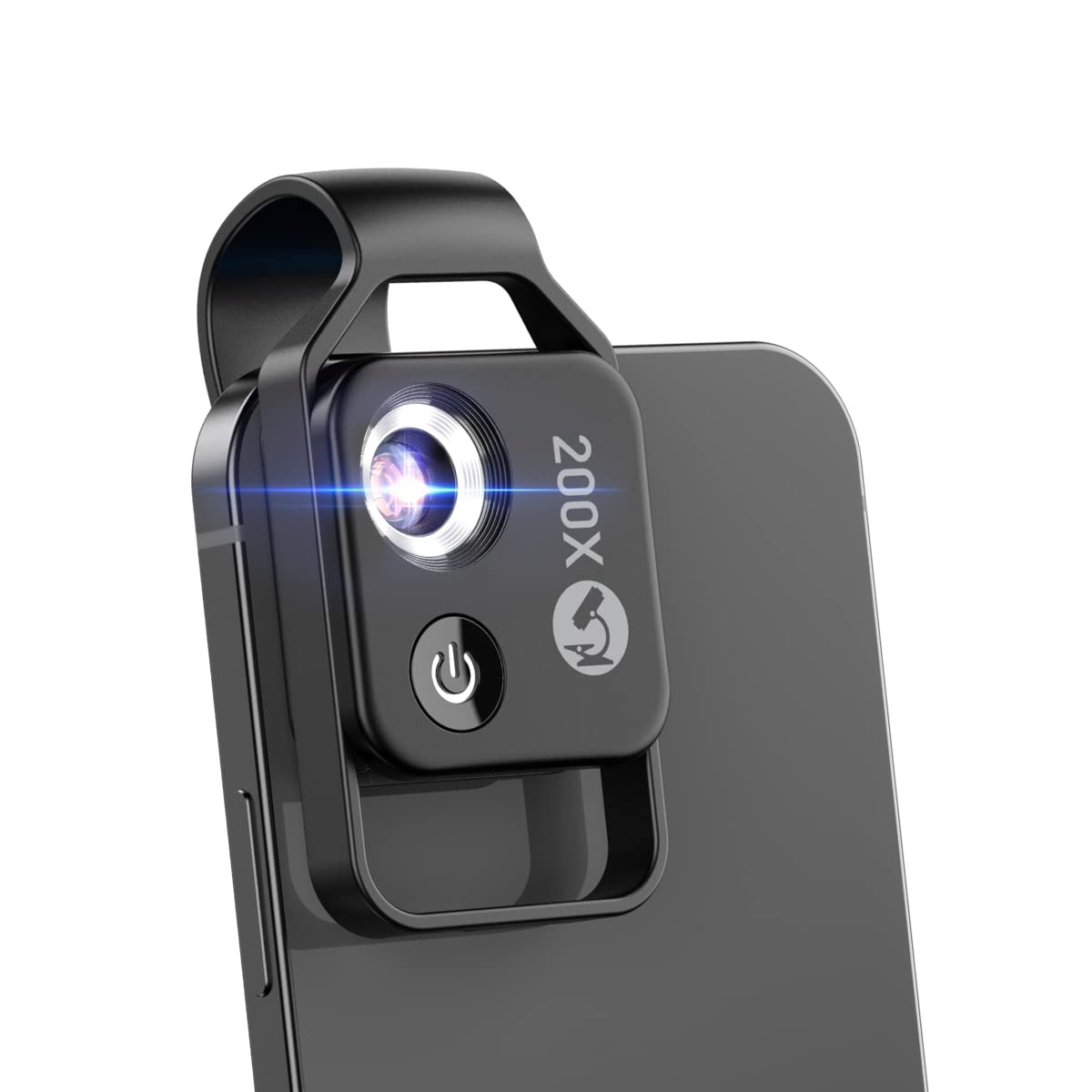 200X Phone Mini Pocket Microscope with LED Light/Universal Clip, Portable Digital Microscope Camera Attachments for 99% Smartpho