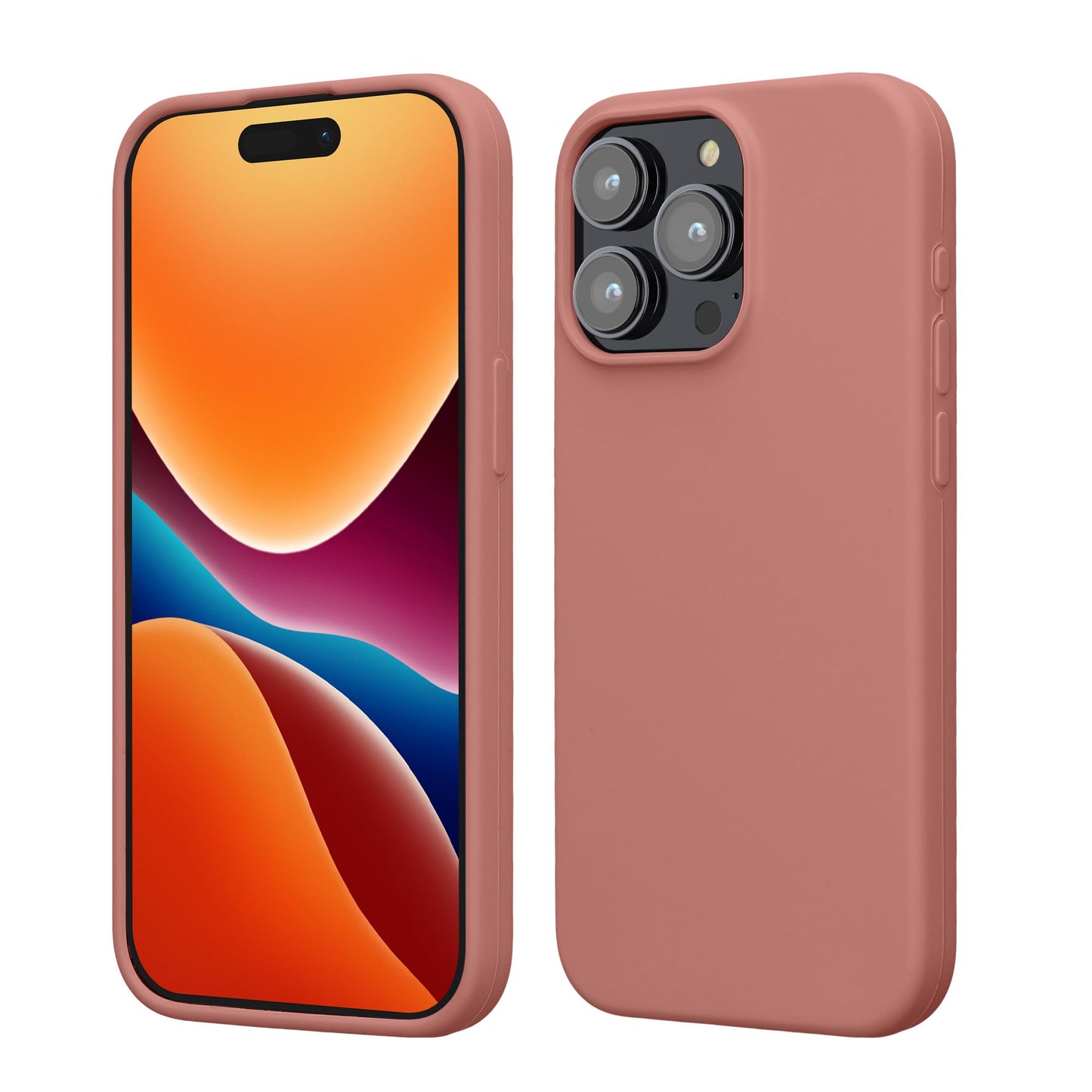 kwmobile Case Compatible with iPhone 15 Pro Max Case - Slim Soft TPU Silicone Cover - Winter Rose
