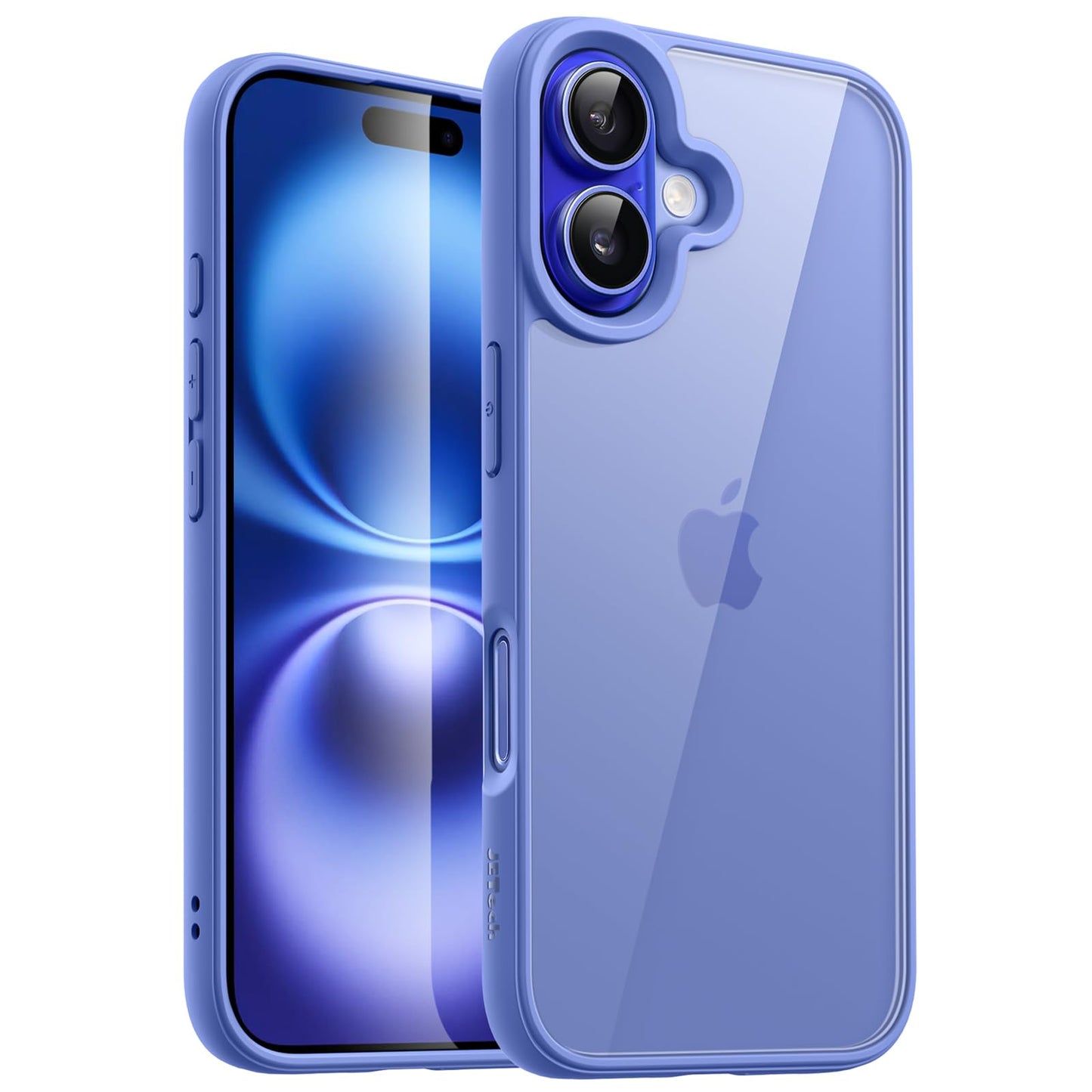JETech Case for iPhone 16 Plus 6.7-Inch, Shockproof Phone Bumper Cover, Solid Color Matte TPU Frame, Anti-Scratch Clear Back (Ul