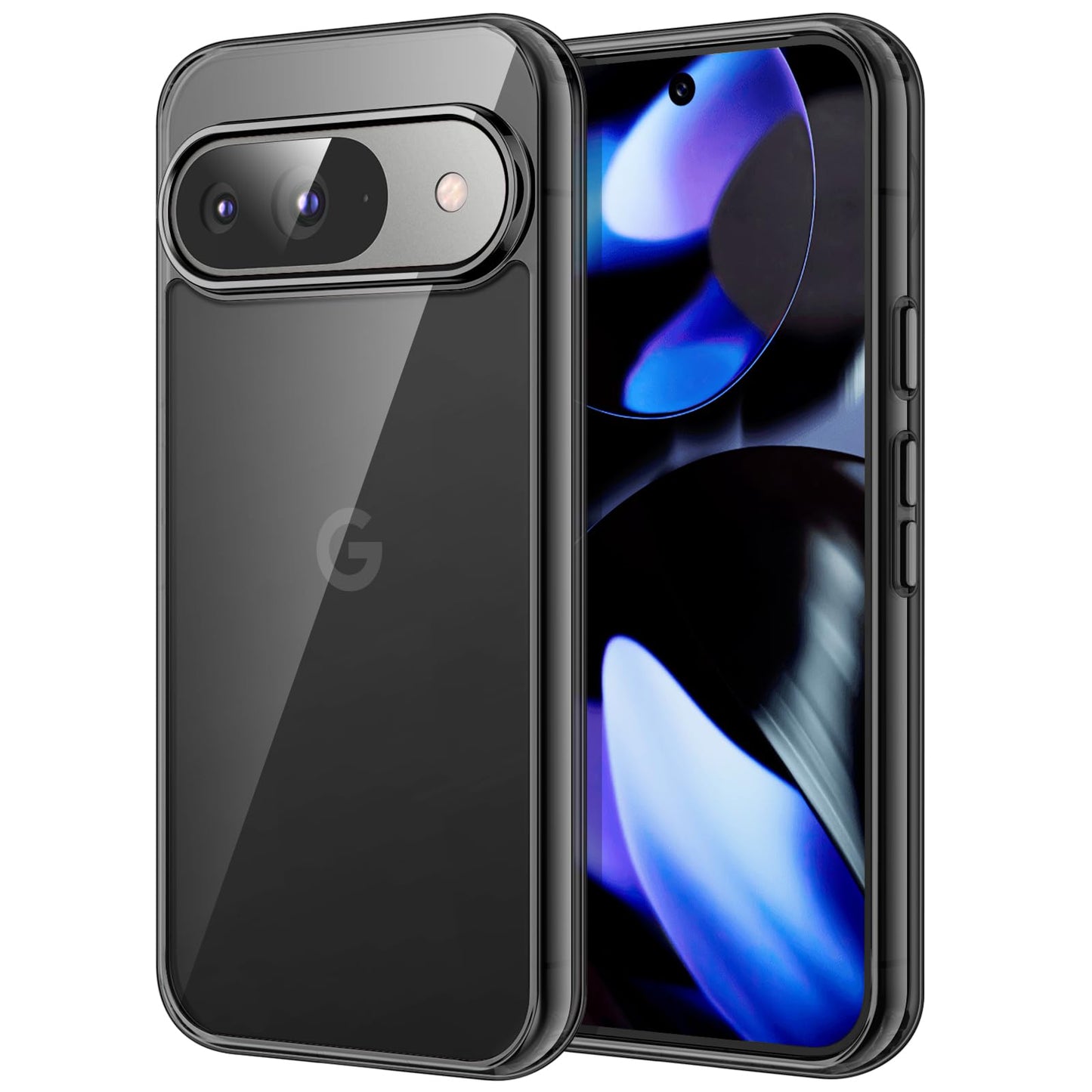 JETech Case for Google Pixel 9/9 Pro 2024, Non-Yellowing Shockproof Bumper Protective Phone Cover, Anti-Scratch Hard PC Back (Bl
