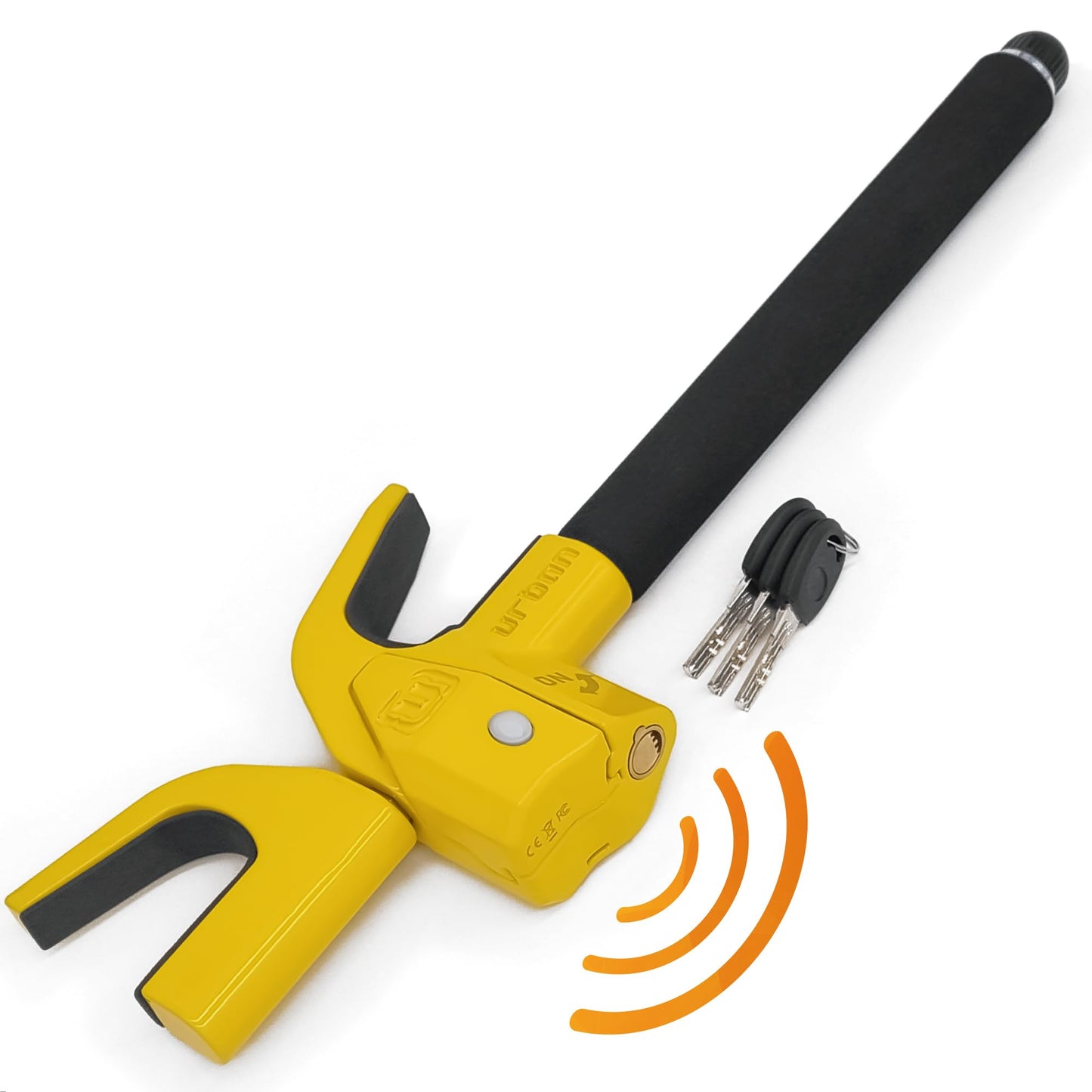 URBAN UR978Y Double Security Steering Wheel Lock with Hi-Tech Alarm, 120dB+LED, Smart Warning, A+ Sensitivity | Proven Theft Att
