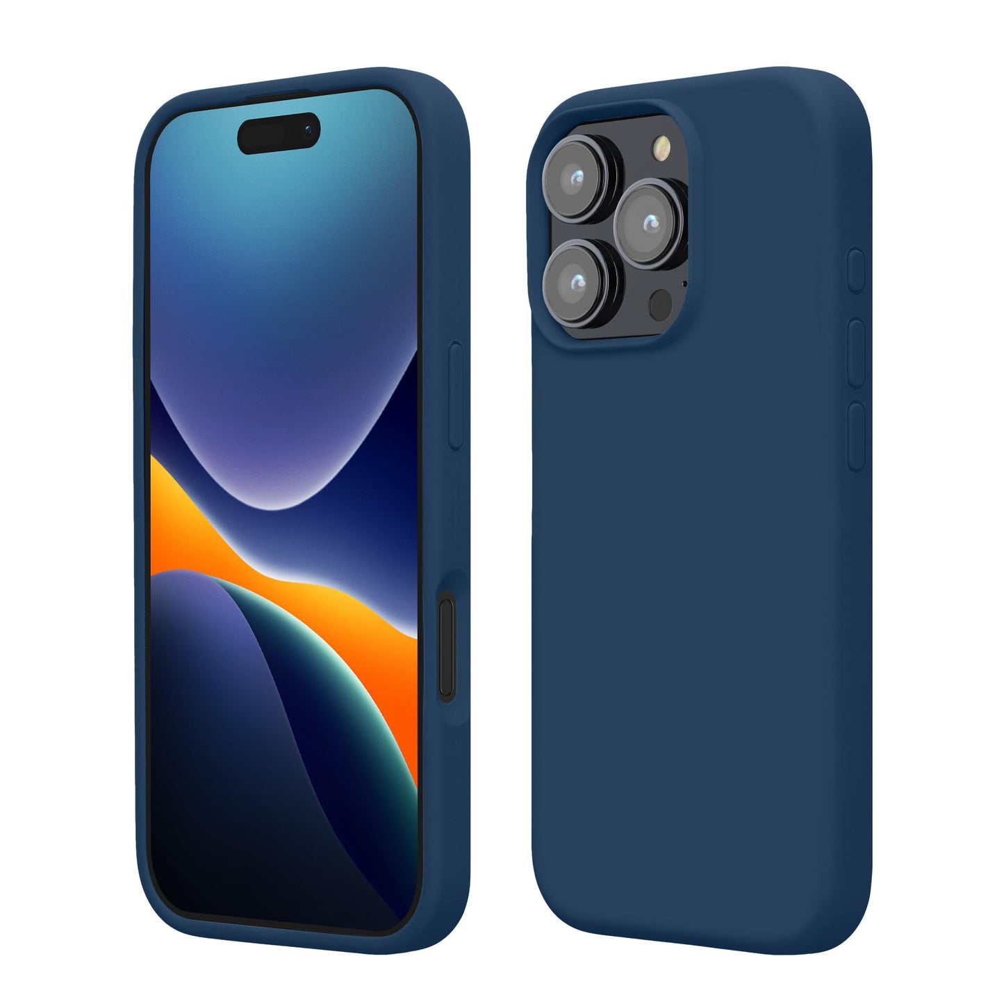 kwmobile Case Compatible with Apple iPhone 16 Pro Case - TPU Silicone Phone Cover with Soft Finish - Navy Blue