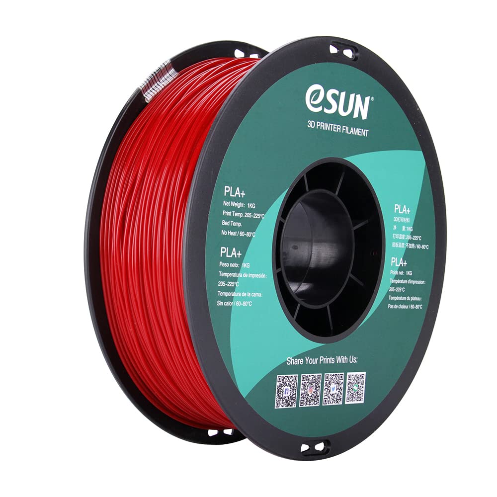 eSUN PLA PRO (PLA+) 3D Printer Filament, Dimensional Accuracy +/- 0.03 mm, 1kg, Plastic Spool, 1.75mm, Fire Engine Red, (Pantone