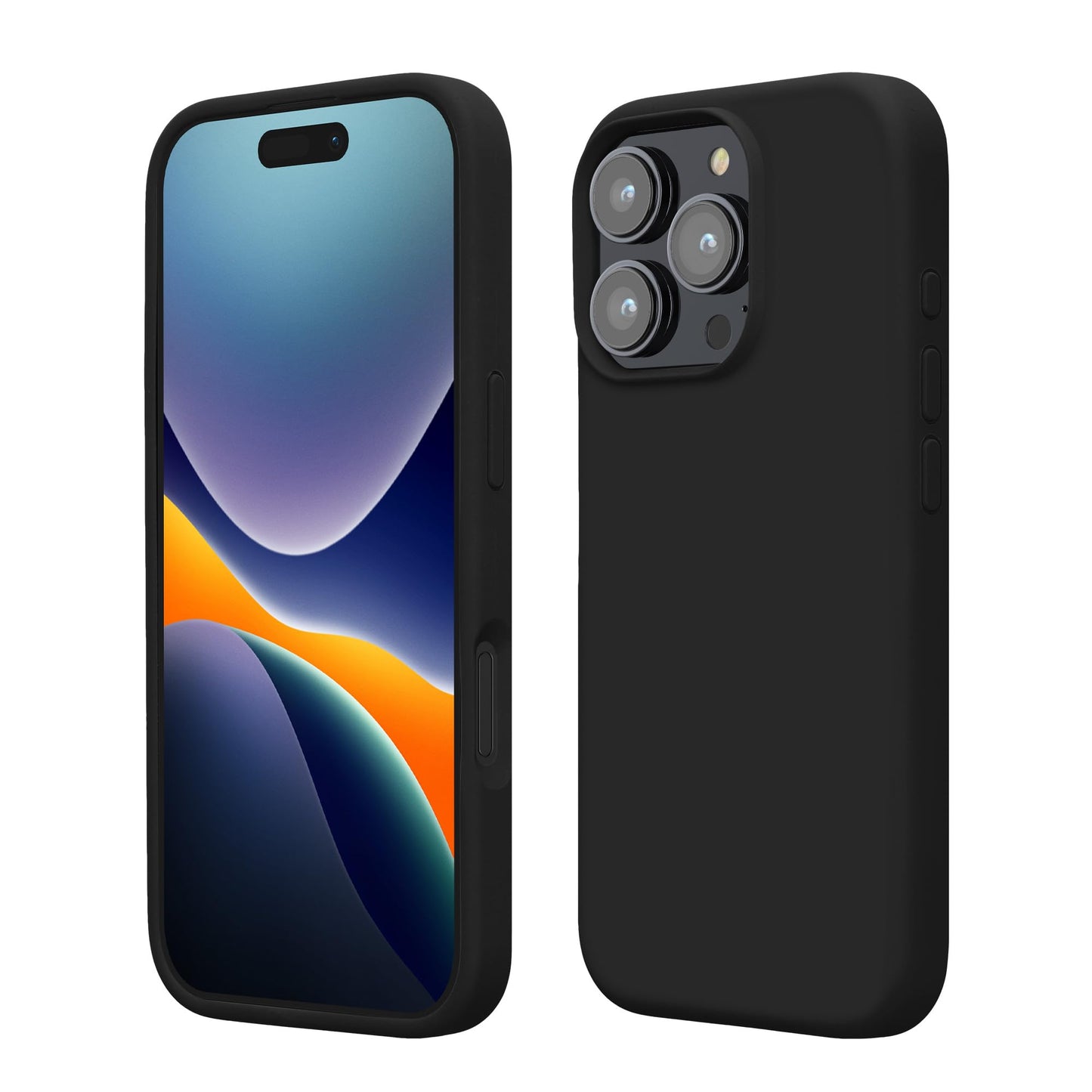 kwmobile Case Compatible with Apple iPhone 16 Pro Case - TPU Silicone Phone Cover with Soft Finish - Black Matte