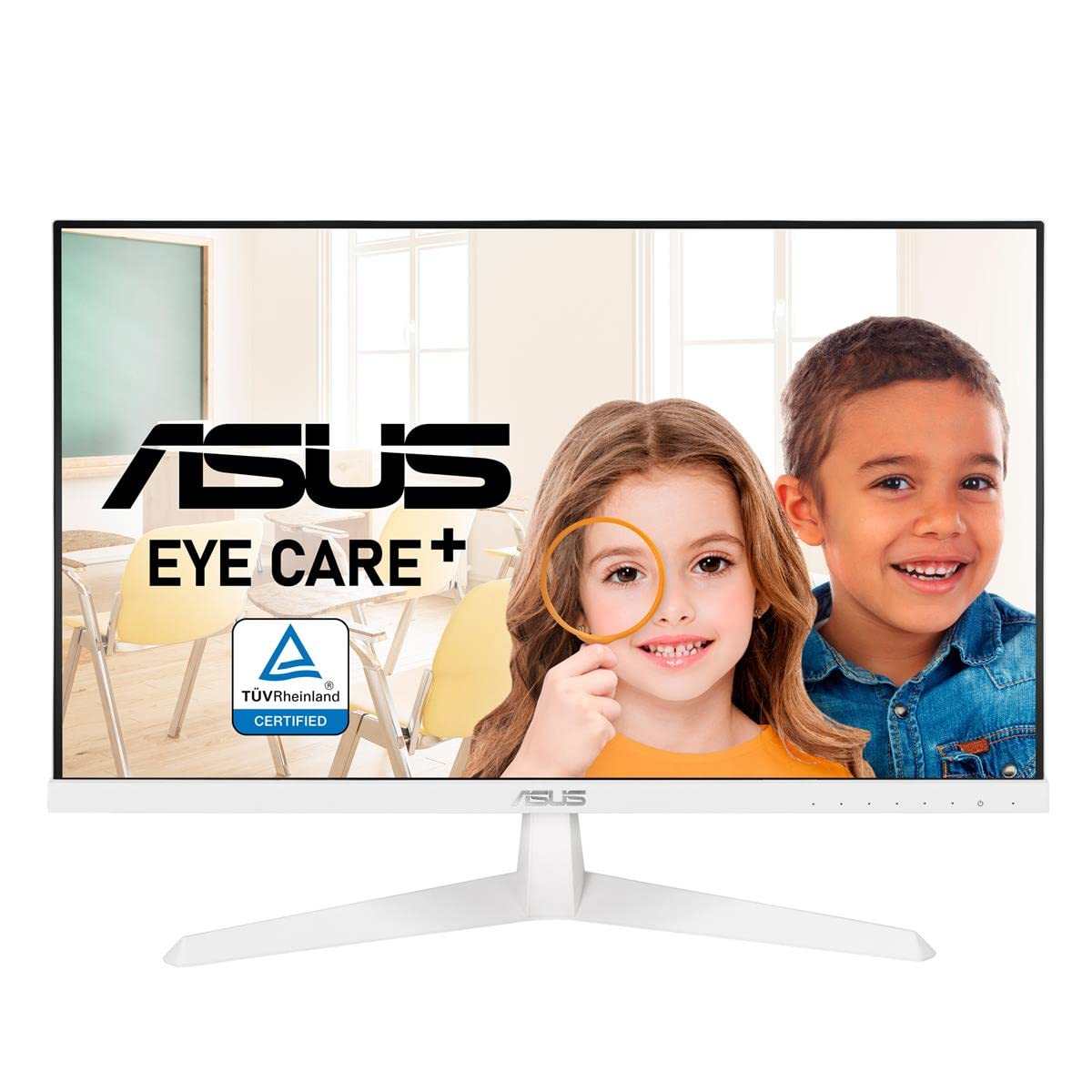 ASUS VY249HE-W 23.8 1080P Monitor - White, Full HD, 75Hz, IPS, Adaptive-Sync/FreeSync, Eye Care Plus, Color Augmentation, Res