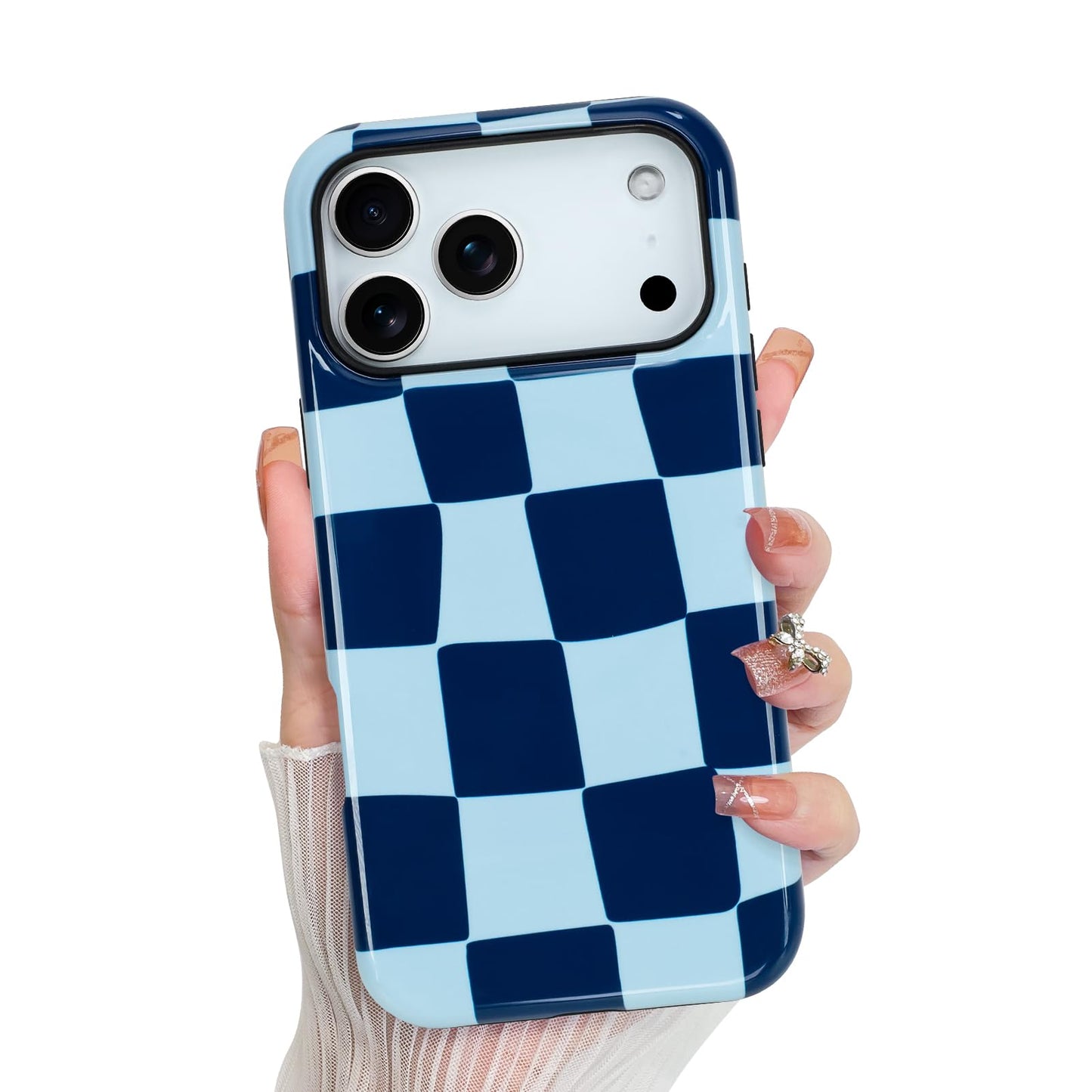 KANGHAR Compatible with iPhone 17 Pro Max Case 2025, Aesthetic Checkered Cute Pattern, Support for MagSafe Shockproof Cover for