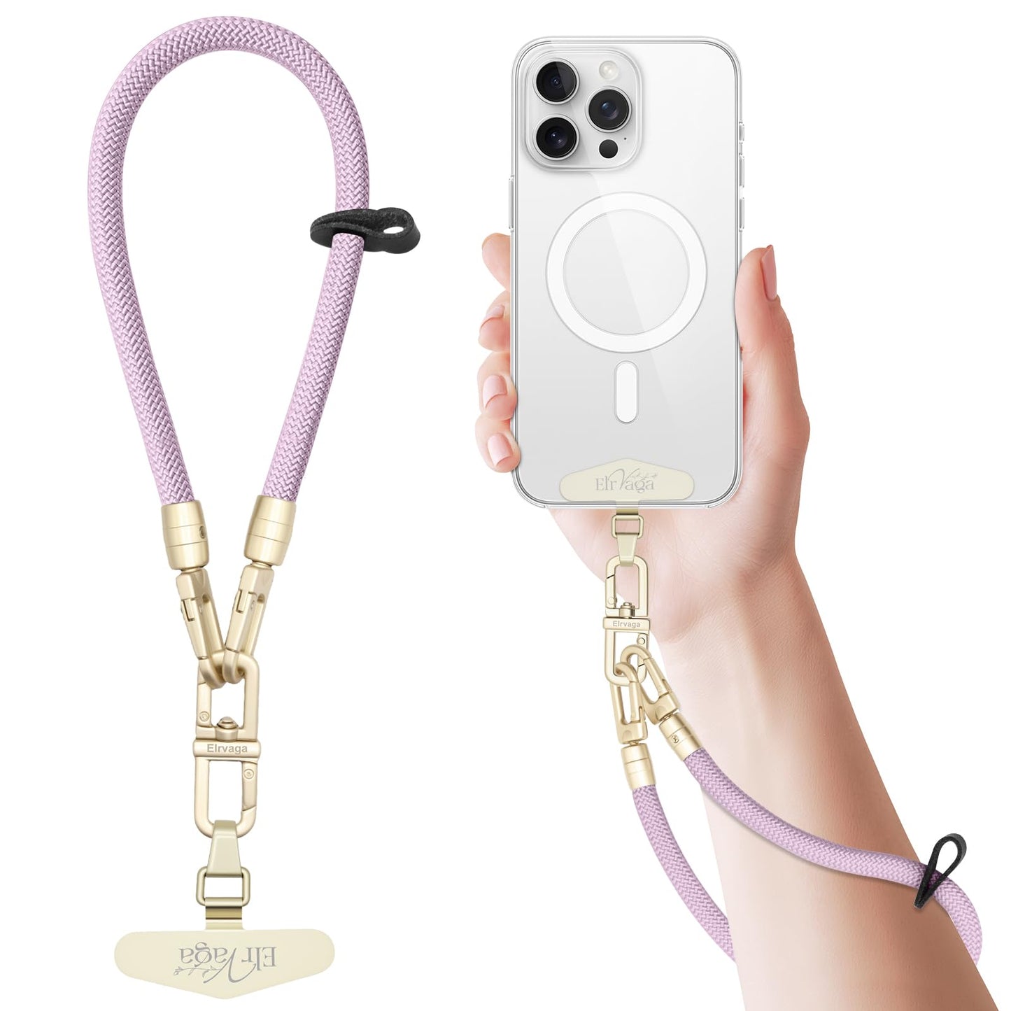 Elrvaga Universal Cell Phone Lanyard Wrist Strap,Phone Bracelet Strap,Phone Charms Strap (Light Purple)