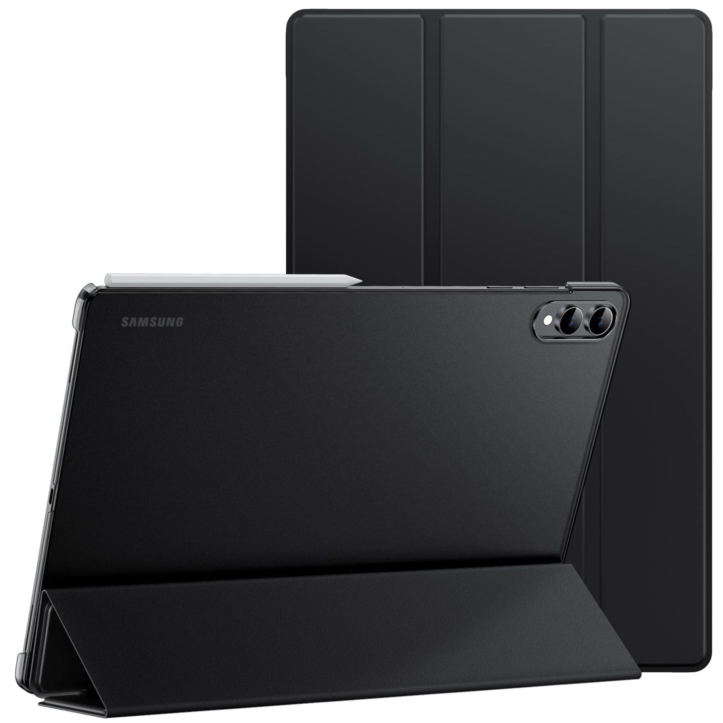 JETech Case for Samsung Galaxy Tab S11 Ultra, Translucent Back Tri-Fold Stand Protective Tablet Cover, Support S Pen Pairing, Au