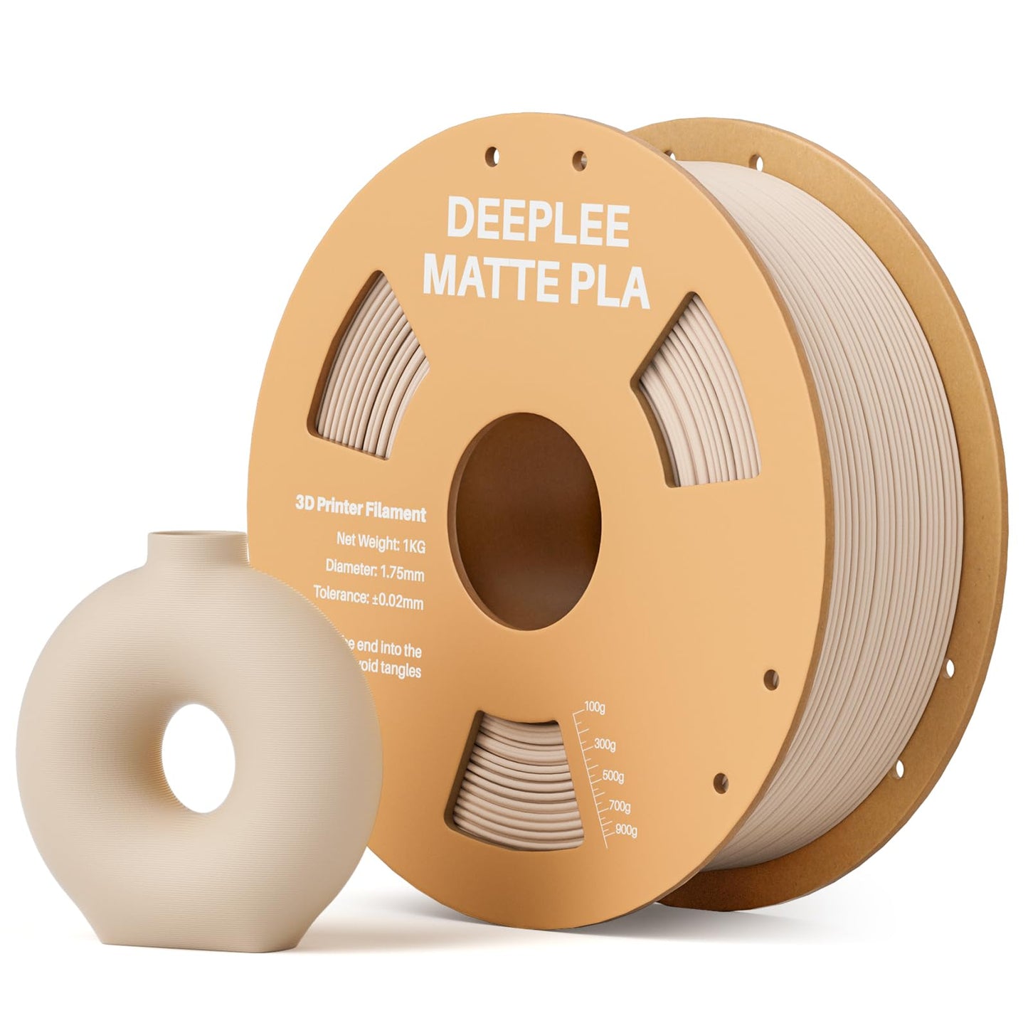 DEEPLEE Matte PLA Filament 1.75mm, Matte PLA Filament for 3D Printer with Dimensional Accuracy +/- 0.02mm, for Most FDM 3D Print