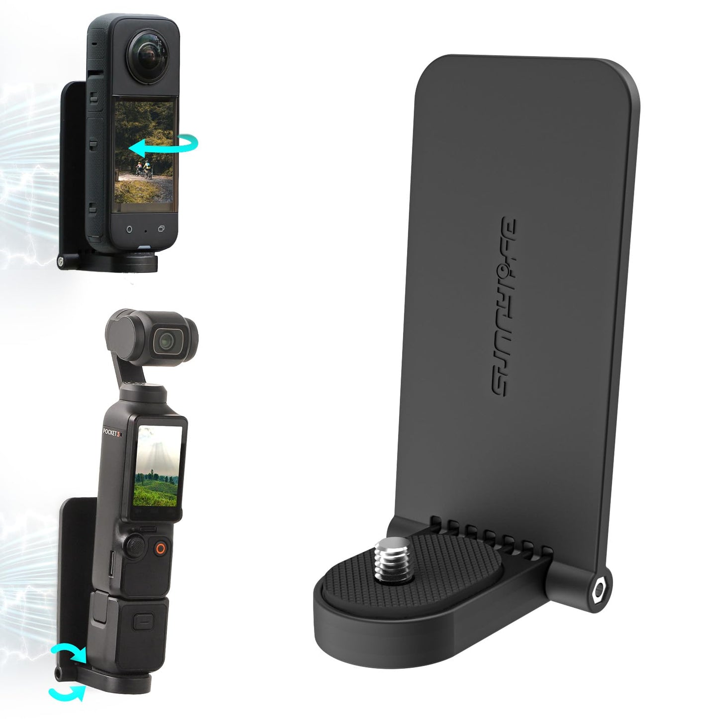 Magnetic Mount Stand Compatible with Insta360 X4 X5, with 1/4 Screw Action Camera Accessories for Insta 360 x5/x4/x3/go 3s/DJI O