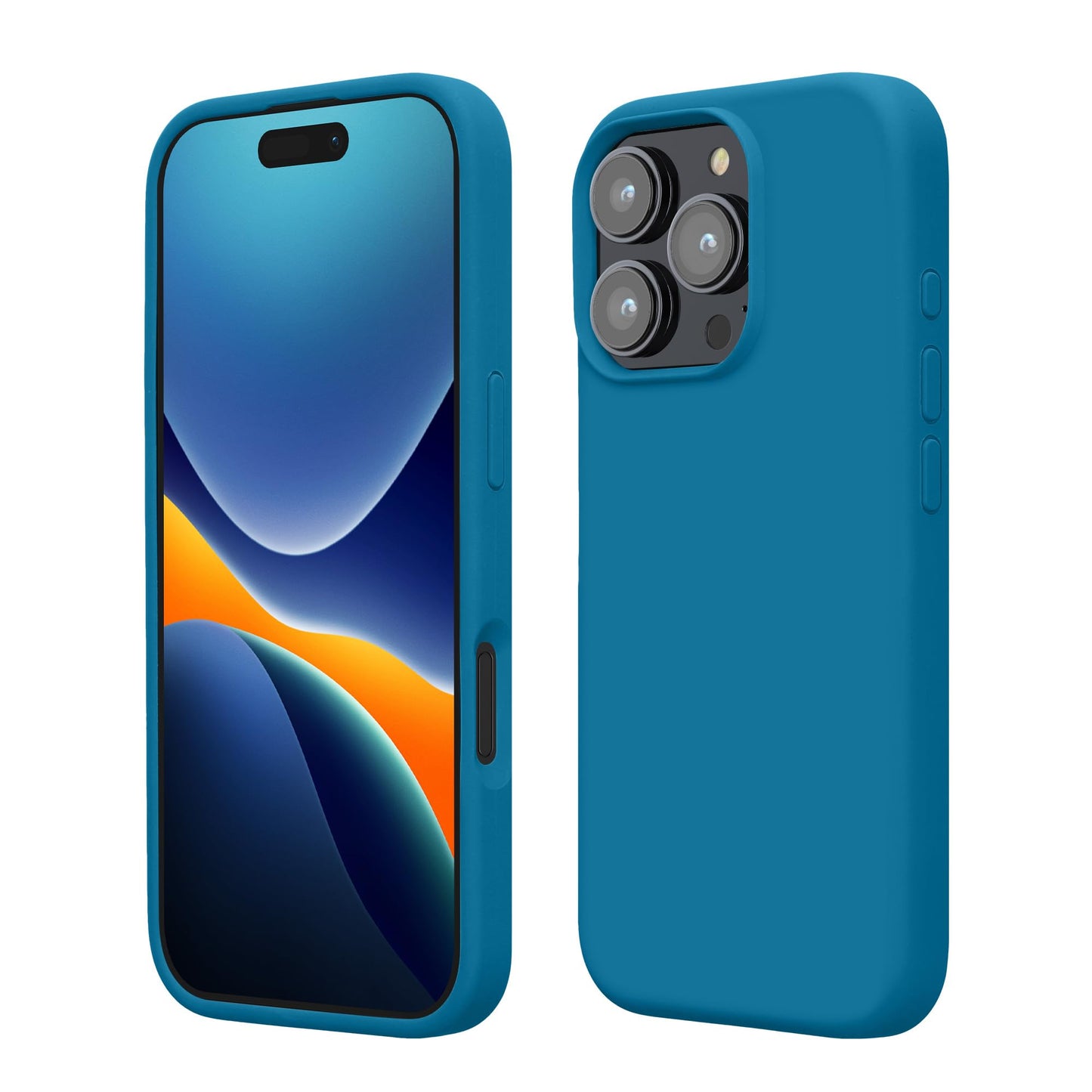 kwmobile Case Compatible with Apple iPhone 16 Pro Case - TPU Silicone Phone Cover with Soft Finish - Blue Reef