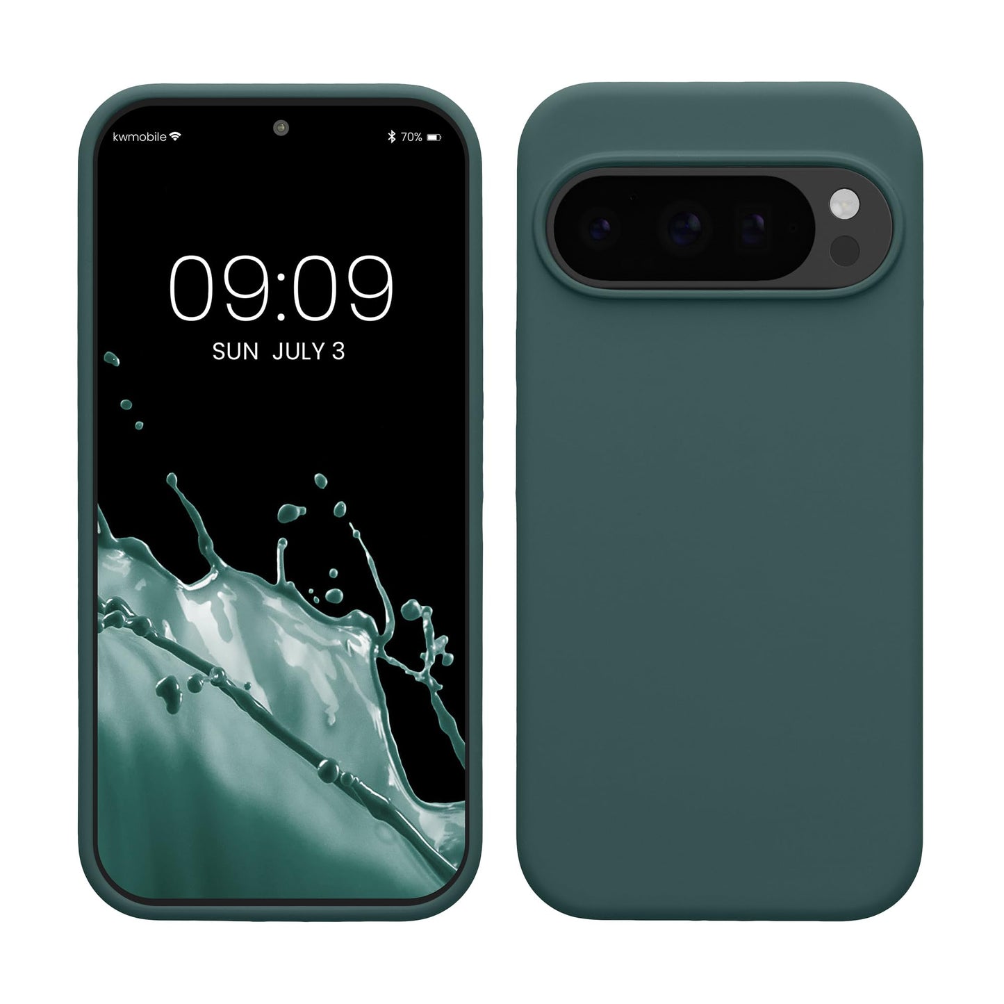 kwmobile Case Compatible with Google Pixel 10 / Pixel 10 Pro Case - TPU Silicone Phone Cover with Soft Finish - Blue Green