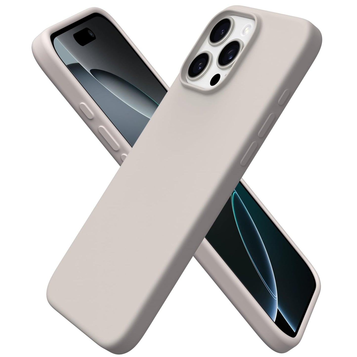 ORNARTO Compatible with iPhone 16 Pro Max Case 6.9 , Slim Liquid Silicone 3 Layers Soft Gel Rubber Shockproof Protective Cover w