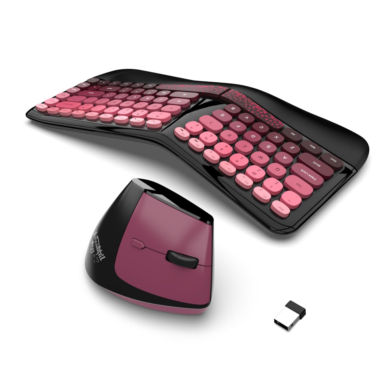 Ergonomic Wireless Keyboard and Mouse Set Wireless Keyboard Silent Mice Set with Wrist Rest for Computer, Laptop, PC, Mac, Windo