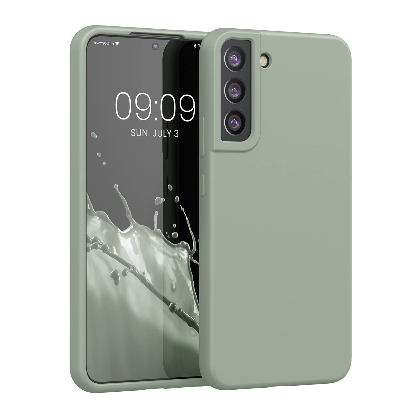 kwmobile Case Compatible with Samsung Galaxy S22 Plus Case - TPU Silicone Phone Cover with Soft Finish - Gray Green