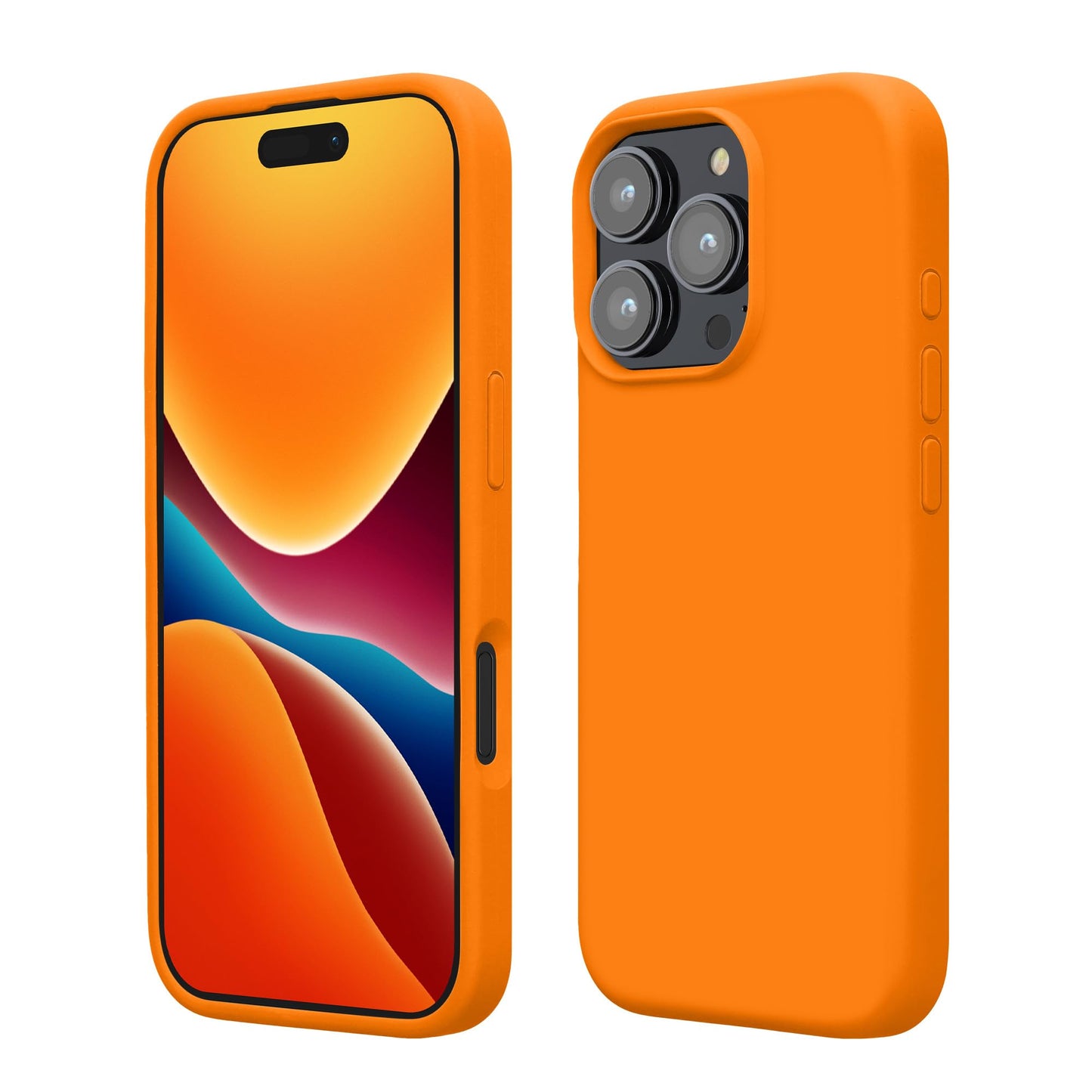 kwmobile Case Compatible with Apple iPhone 16 Pro Case - TPU Silicone Phone Cover with Soft Finish - Fruity Orange