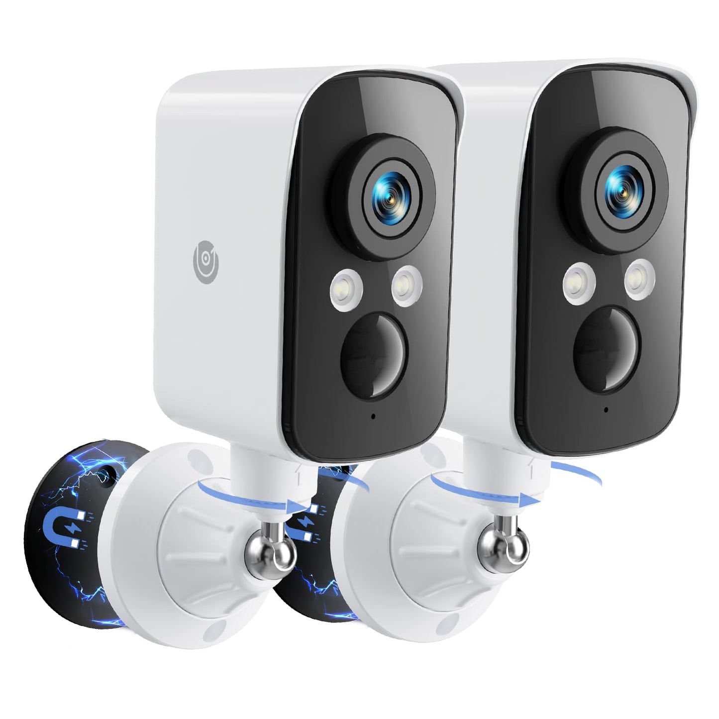 300 Pan Wireless Outdoor Security Camera, No Subscription Free 7-Day Cloud/SD, AI Detection, Magnetic Mount, Battery Powered, 2.