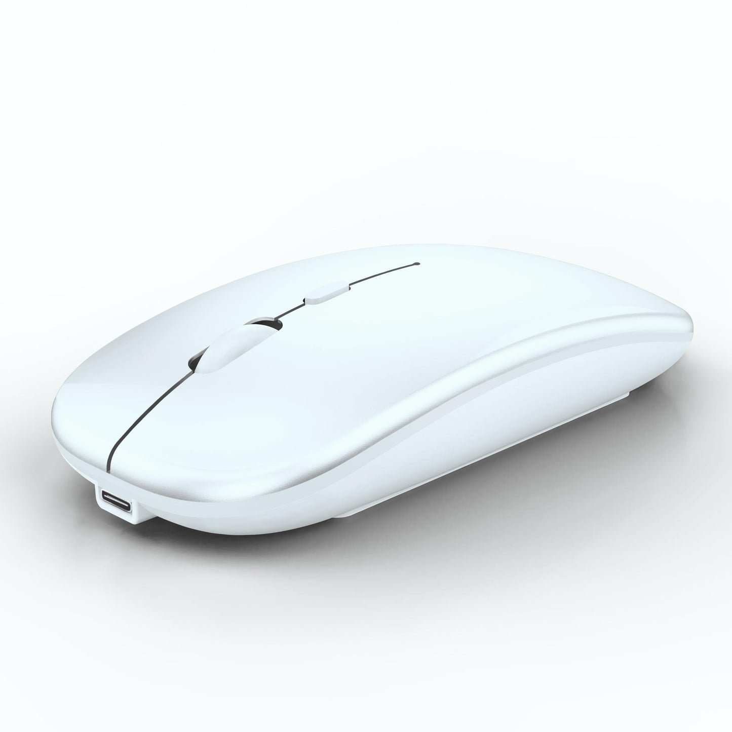 WREANU Wireless Bluetooth Mouse Rechargeable Laptop Mice Silent Slim Use(BT5.2 and 2.4G Portable USB Receiver) Dual Mode Compute