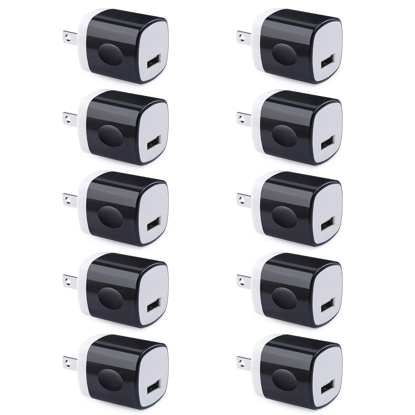 Wall Adapter 10 Pack,UorMe 1A 5V Single Port Charger Power USB Plug Charging Cube Block Box Compatible iPhone 14 13 12 SE 11, Ga