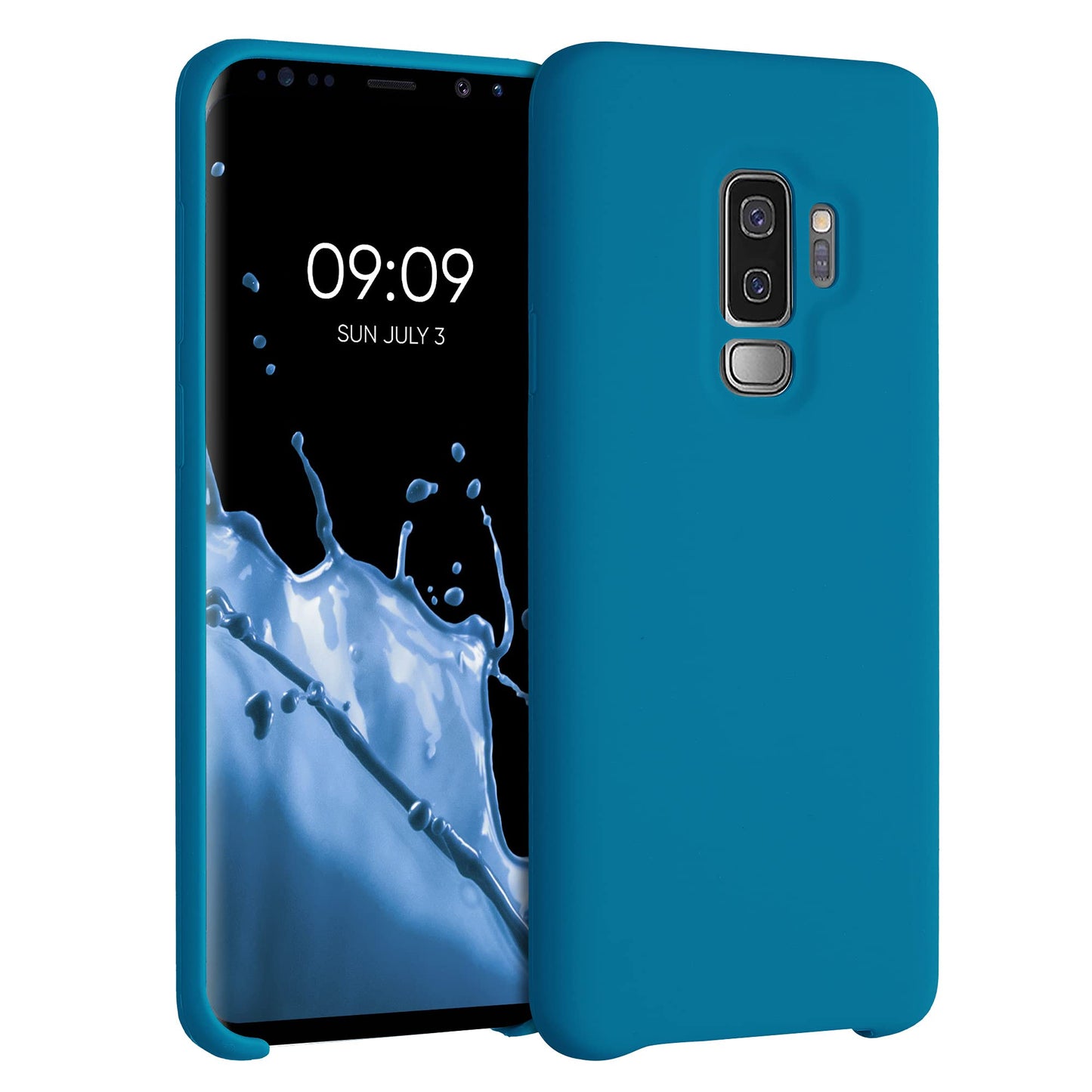 kwmobile Case Compatible with Samsung Galaxy S9 Plus Case - TPU Silicone Phone Cover with Soft Finish - Caribbean Blue