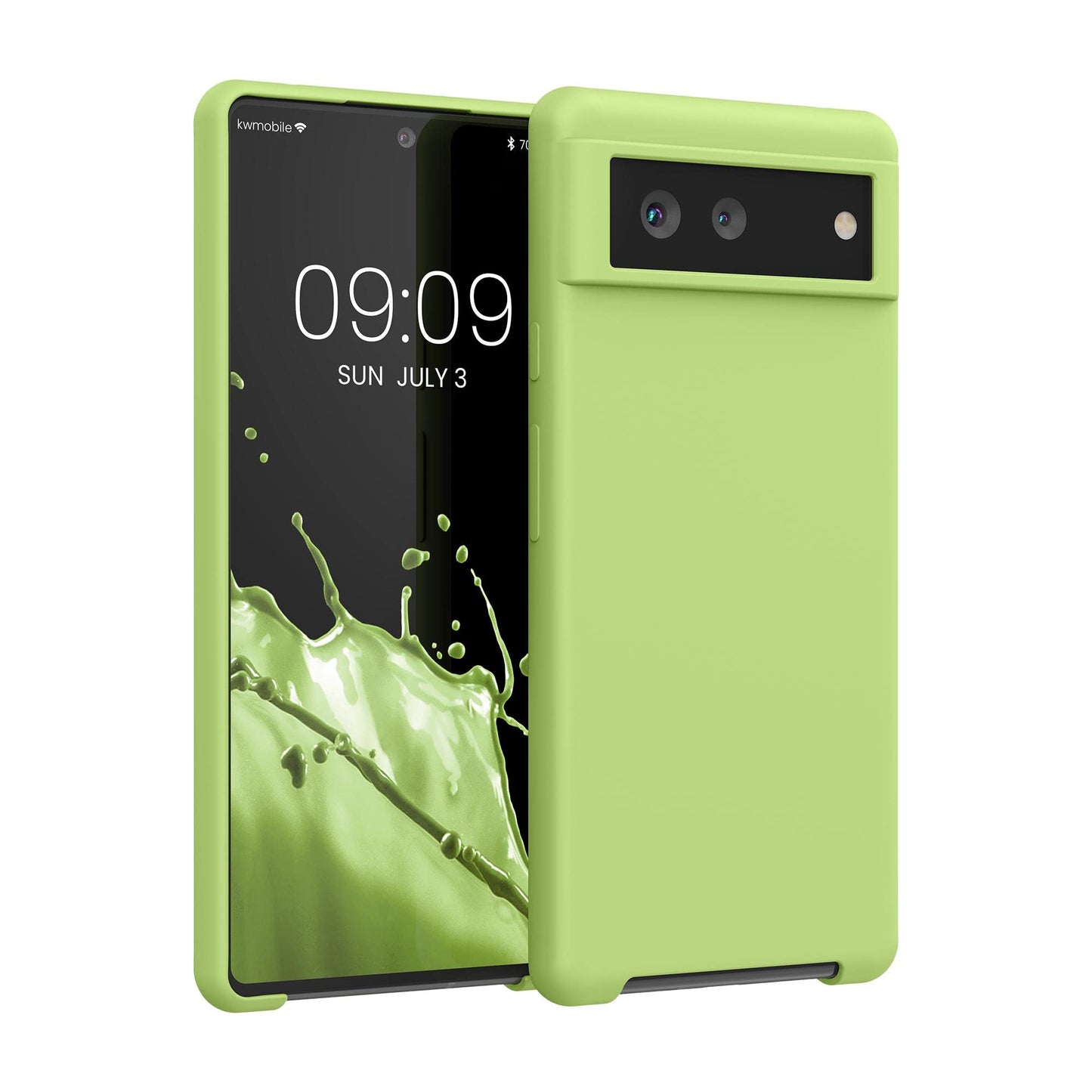 kwmobile Case Compatible with Google Pixel 6 Case - TPU Silicone Phone Cover with Soft Finish - Green Tomato