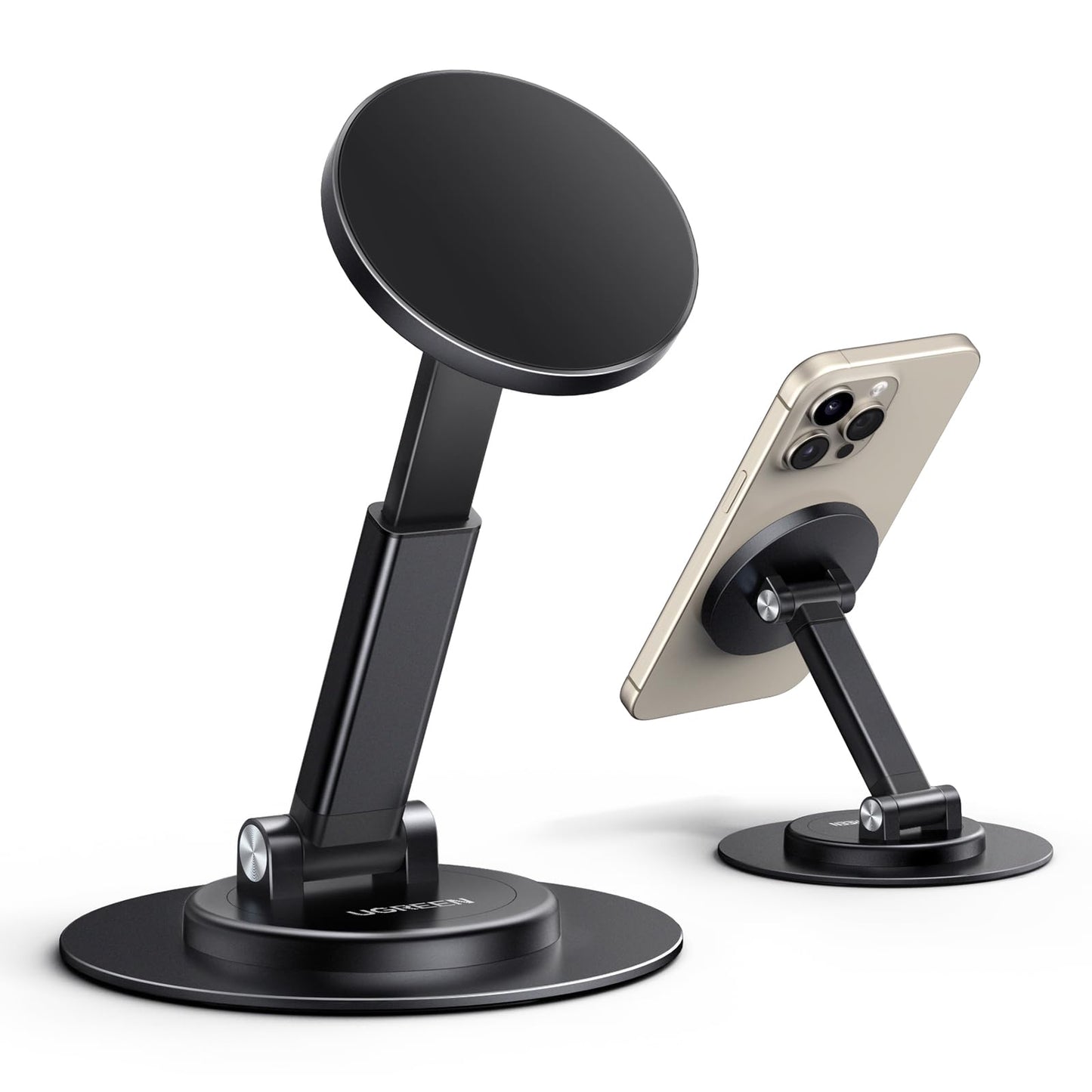UGREEN Magnetic Phone Stand for MagSafe, Height Adjustable iPhone Stand for Desk with 360 Rotation Compatible for iPhone 17 Air