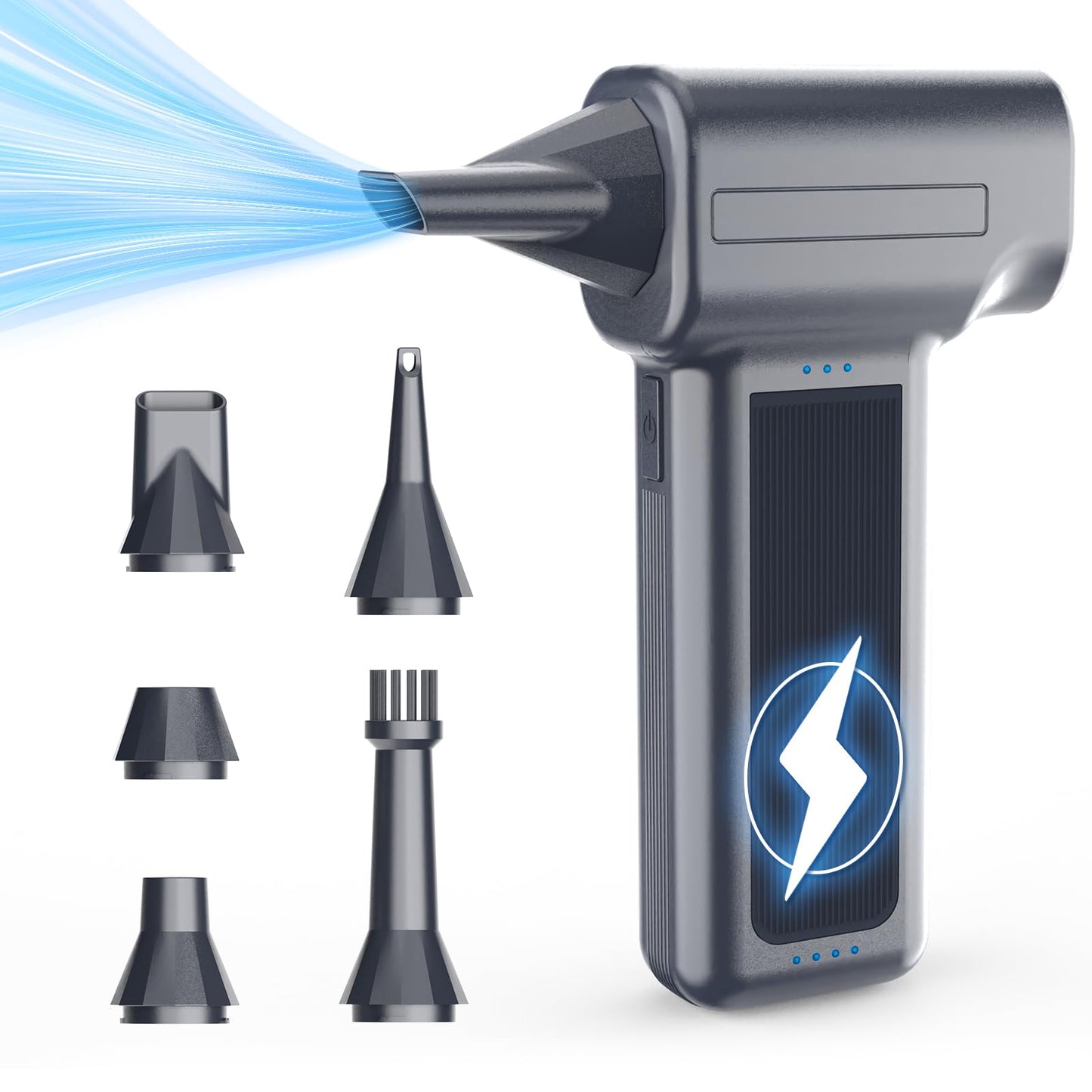 Compressed Air Duster, 300000RPM Super Power Electric Air Duster, Cordless Mini Dust Blower Stepless Wind Speed Adjustable Canne
