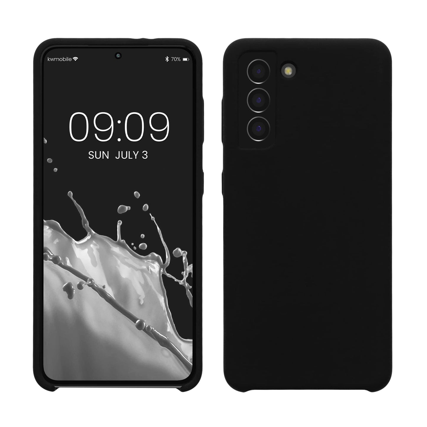 kwmobile Case Compatible with Samsung Galaxy S21 Case - TPU Silicone Phone Cover with Soft Finish - Black