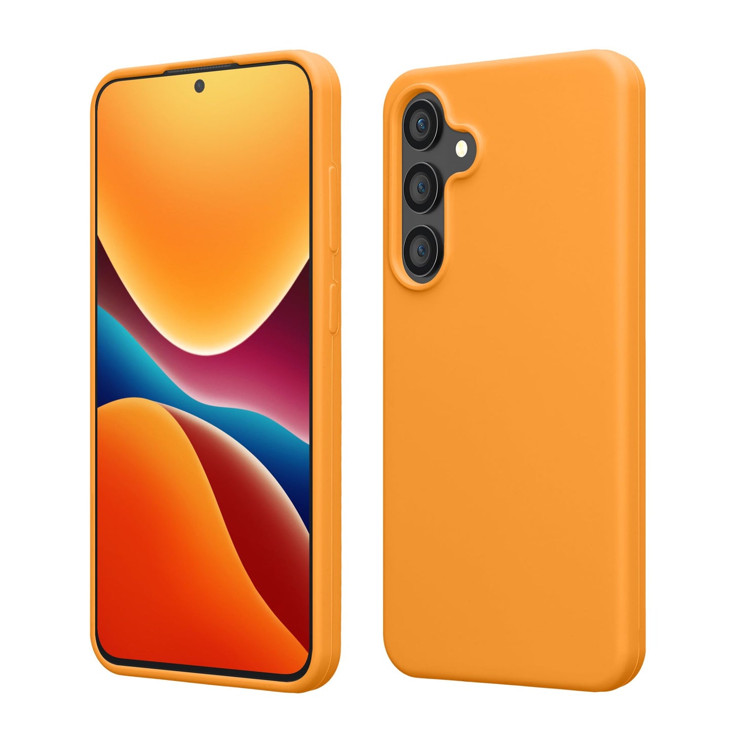 kwmobile Case Compatible with Samsung Galaxy S23 FE Case - TPU Silicone Phone Cover with Soft Finish - Fruity Orange