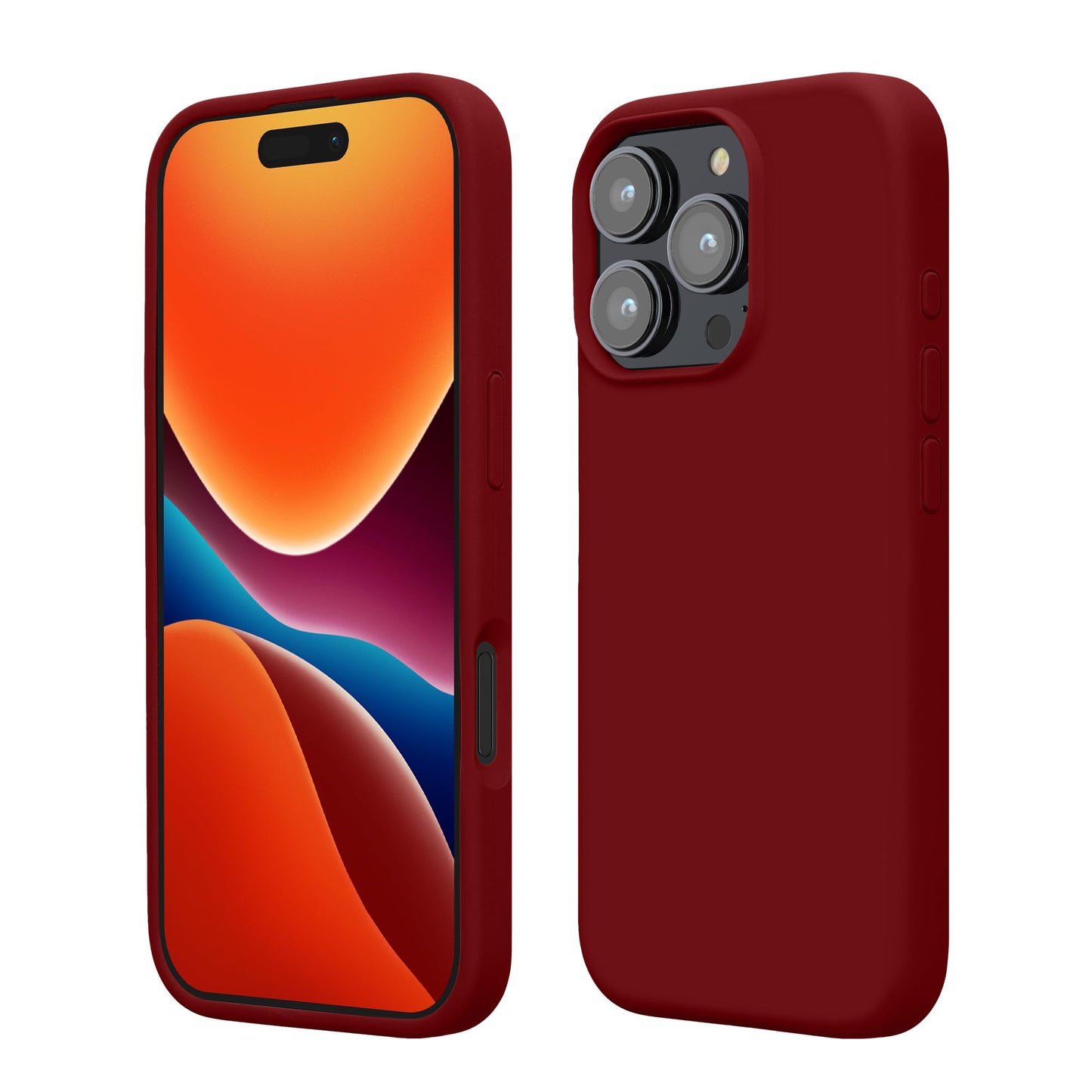 kwmobile Case Compatible with Apple iPhone 16 Pro Case - TPU Silicone Phone Cover with Soft Finish - Rhubarb Red