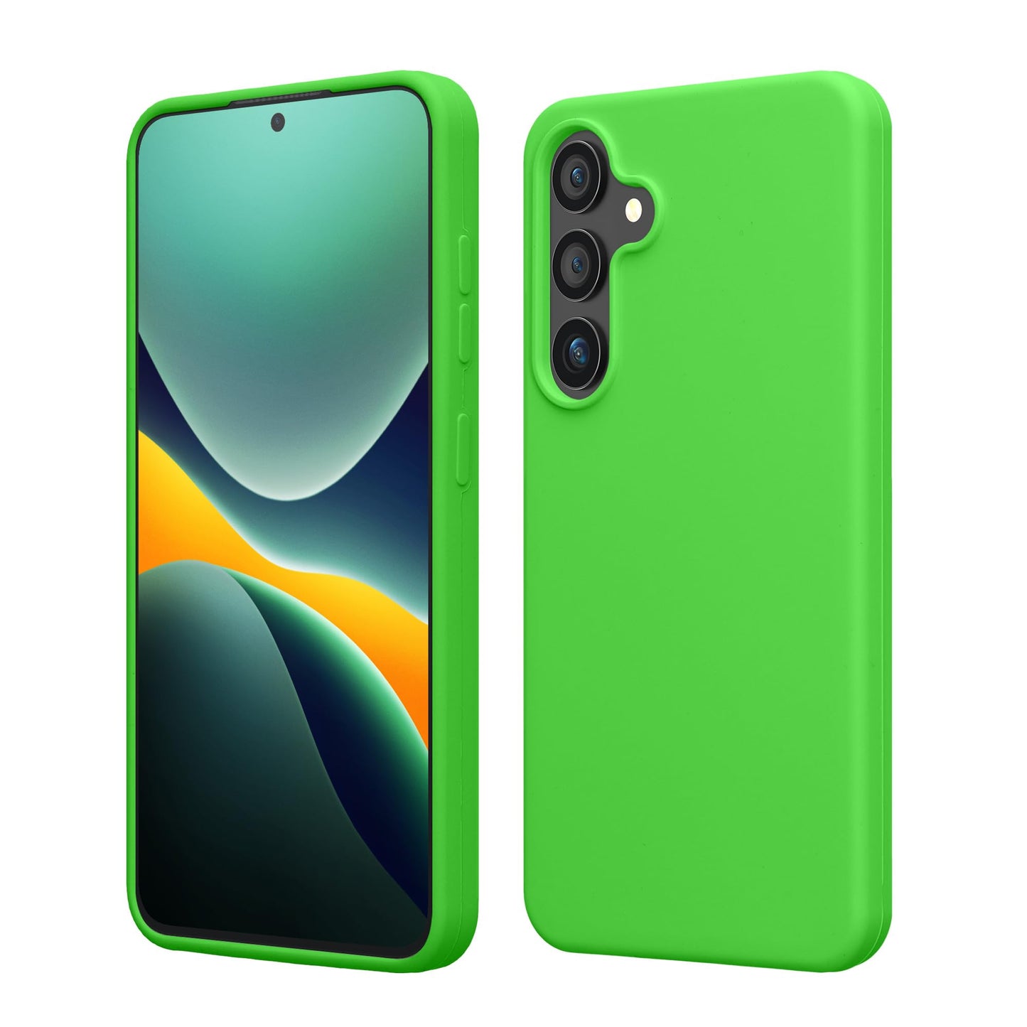 kwmobile Case Compatible with Samsung Galaxy S25 Plus Case - TPU Silicone Phone Cover with Soft Finish - Lime Green