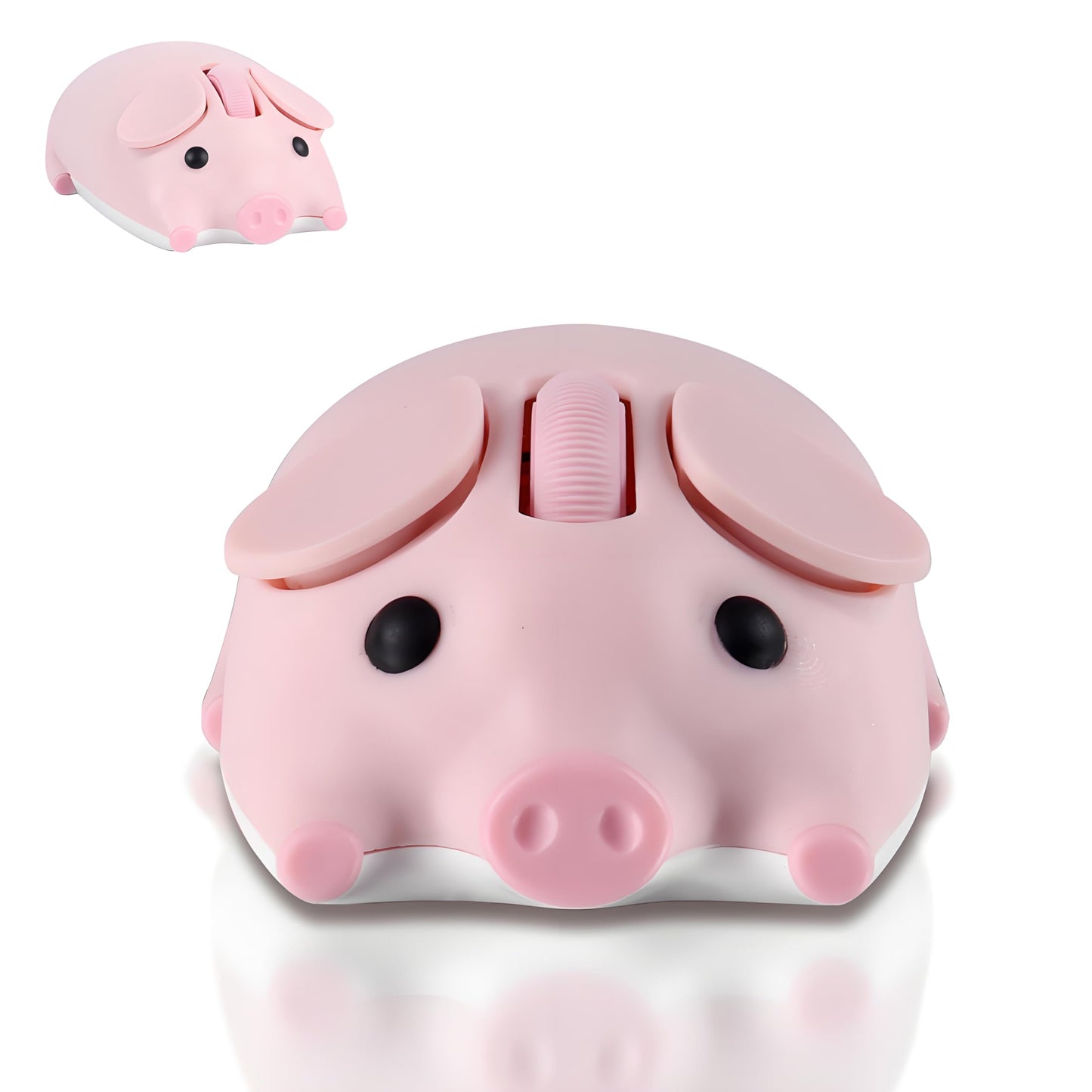 Cute Pig Design Wireless Mouse - Dual Mode Bluetooth & USB, Silent Operation, Ergonomic, Ideal for Laptops & PCs, for Animal Lov