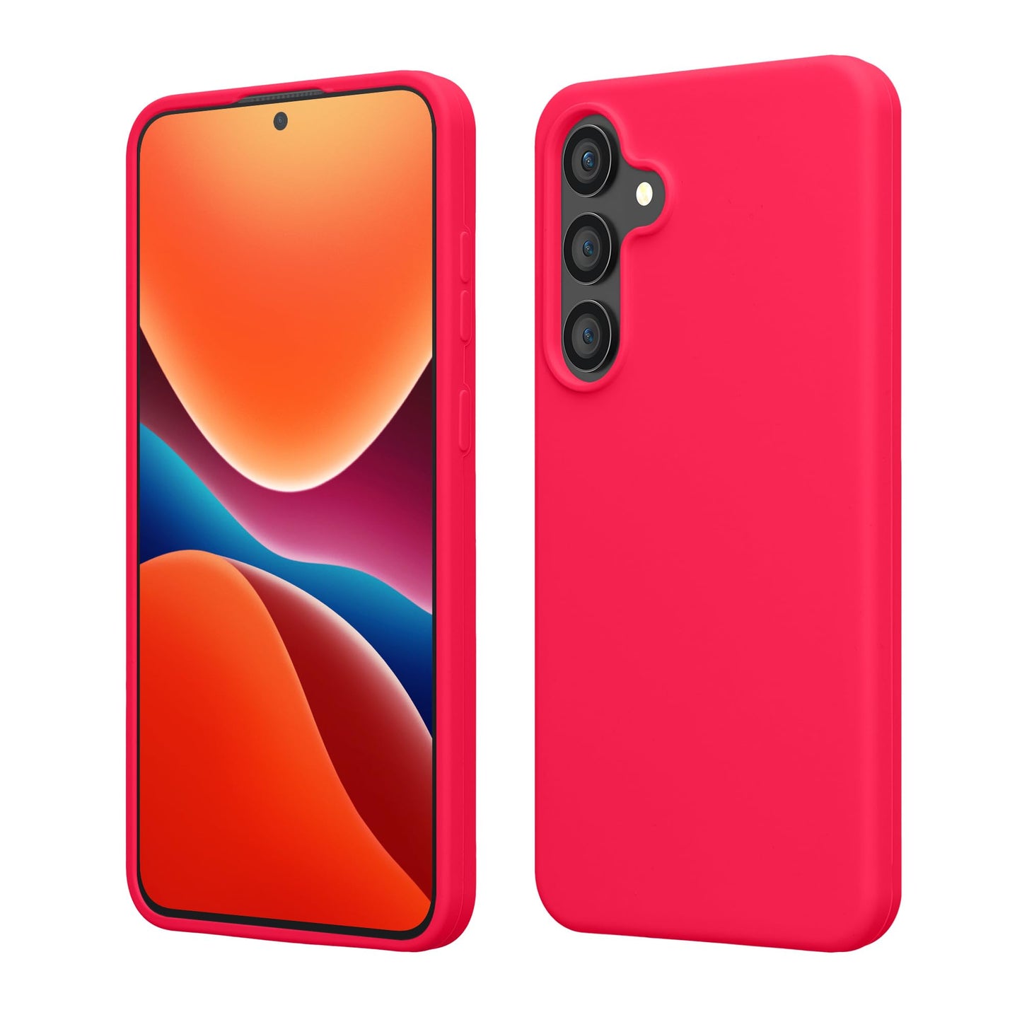 kwmobile Case Compatible with Samsung Galaxy S25 FE Case - TPU Silicone Phone Cover with Soft Finish - Neon Pink