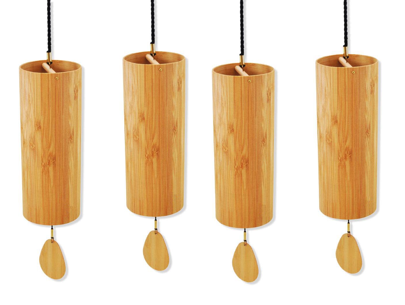 Chimes Set of 4 - Handmade Wind Chimes Tuned to The 4 Elements (Terra, Aqua, Aria, Ignis) - Meditation, Yoga, Sound Healing & Re