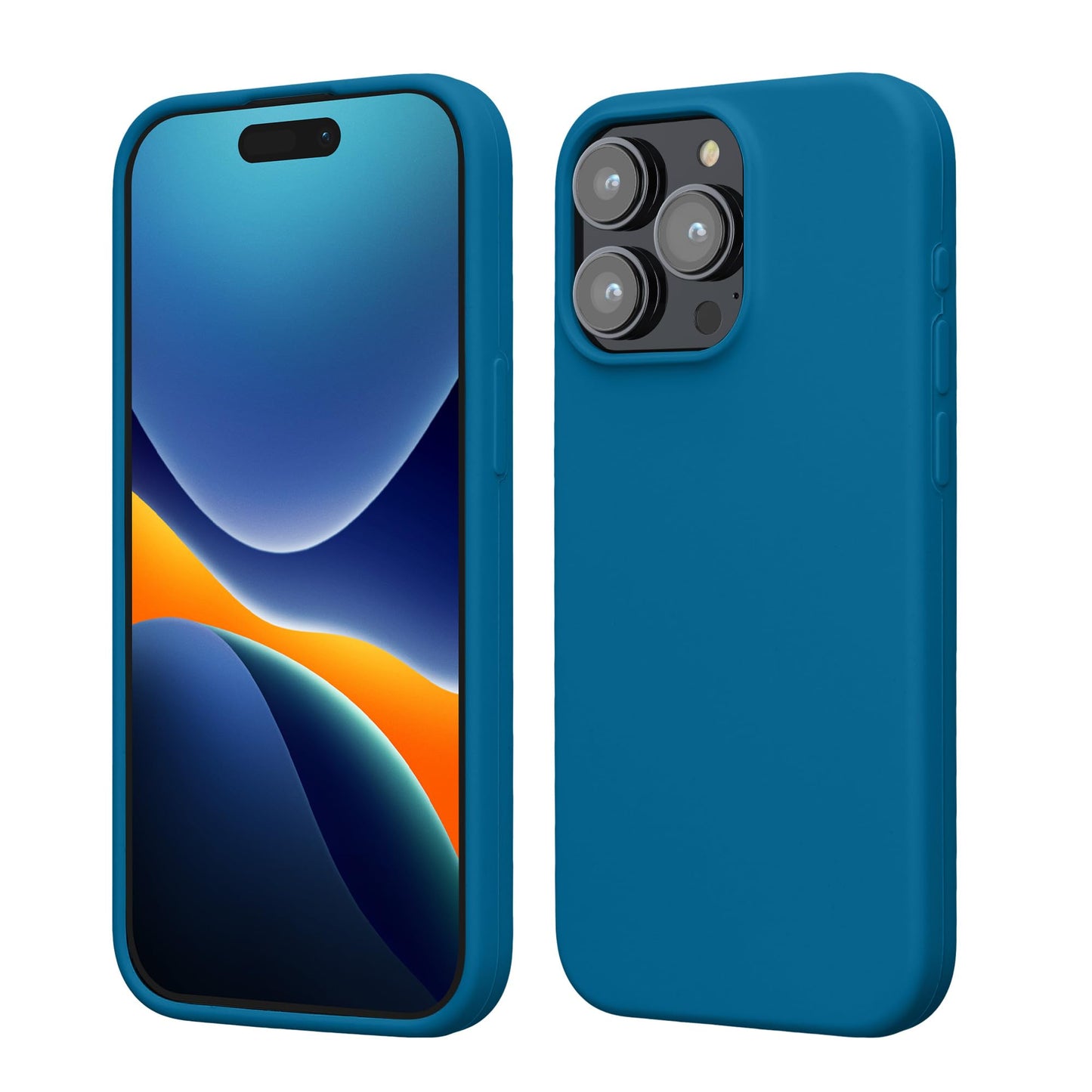 kwmobile Case Compatible with iPhone 15 Pro Max Case - Slim Soft TPU Silicone Cover - Caribbean Blue