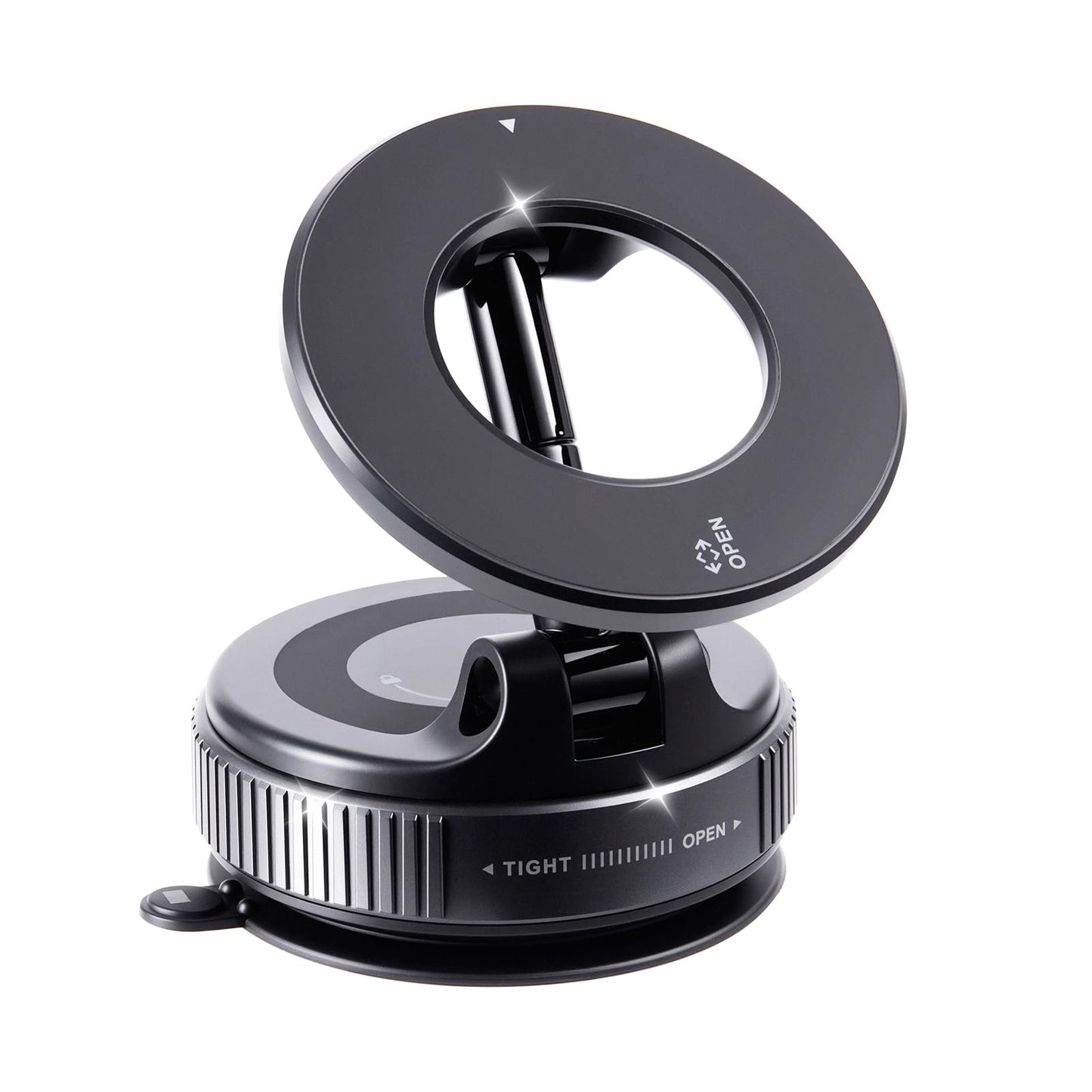 Yamhoy Vacuum Magnetic Suction Car Phone Holder Fold-able and and Hands-Free 360 Adjustable Rotation Phone Mount, Compatible wit