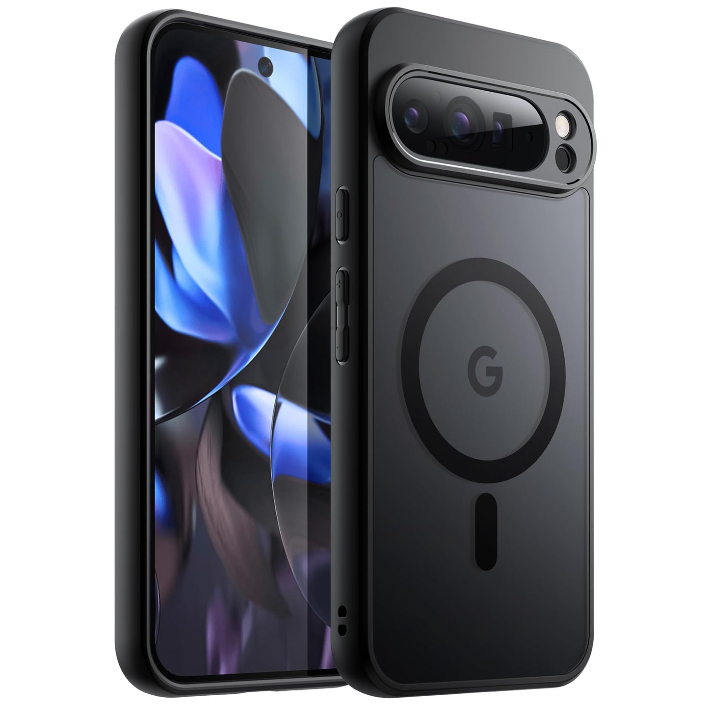 JETech Magnetic Case for Google Pixel 9 Pro XL 2024, Compatible with MagSafe, Translucent Matte Back Shockproof Phone Cover (Bla