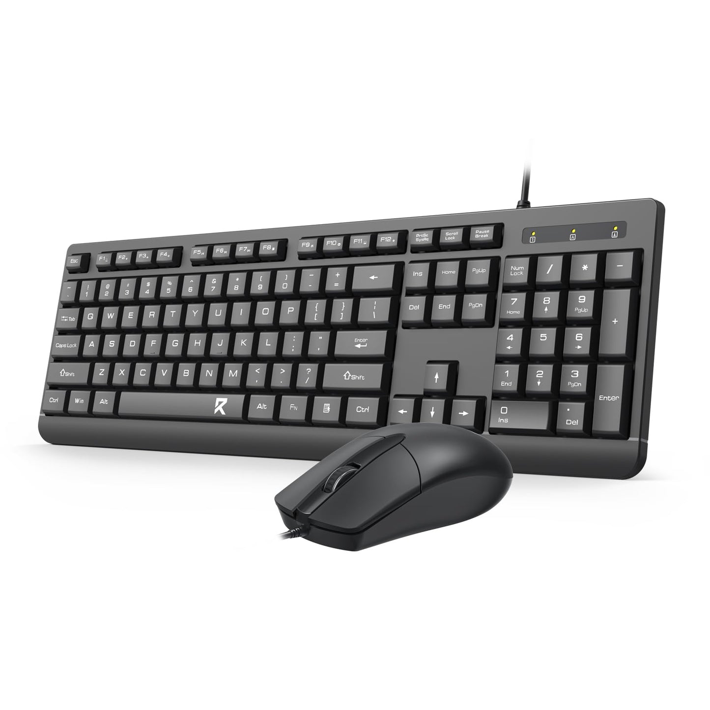 Redragon Wired Keyboard and Mouse Combo, Full-Size Spill Resistant Computer Keyboard and Optical USB Wired Mouse, Plug and Play