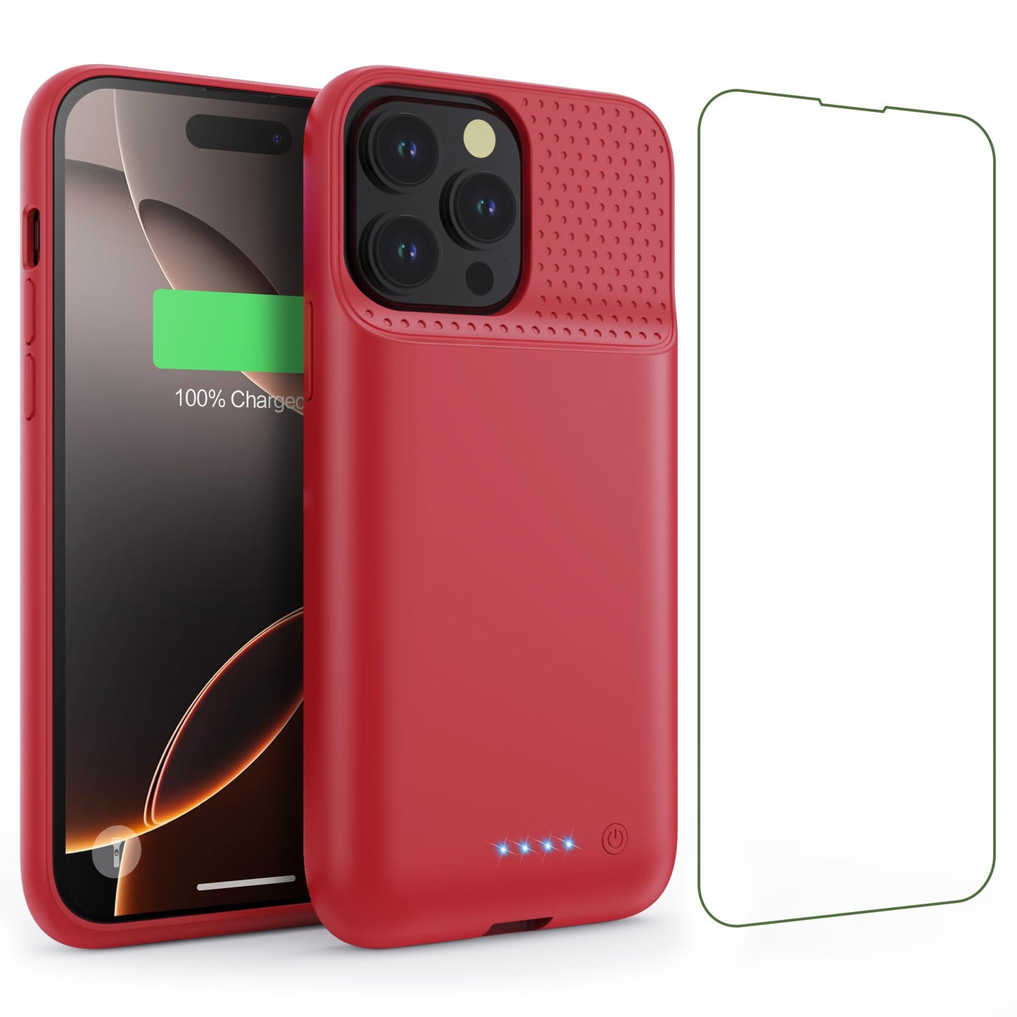 Feob Battery Case for iPhone 16 Pro Max,Ultra-Slim 8600mAh Portable Charger Cover 360Protection Rechargeable Extended Battery Ch